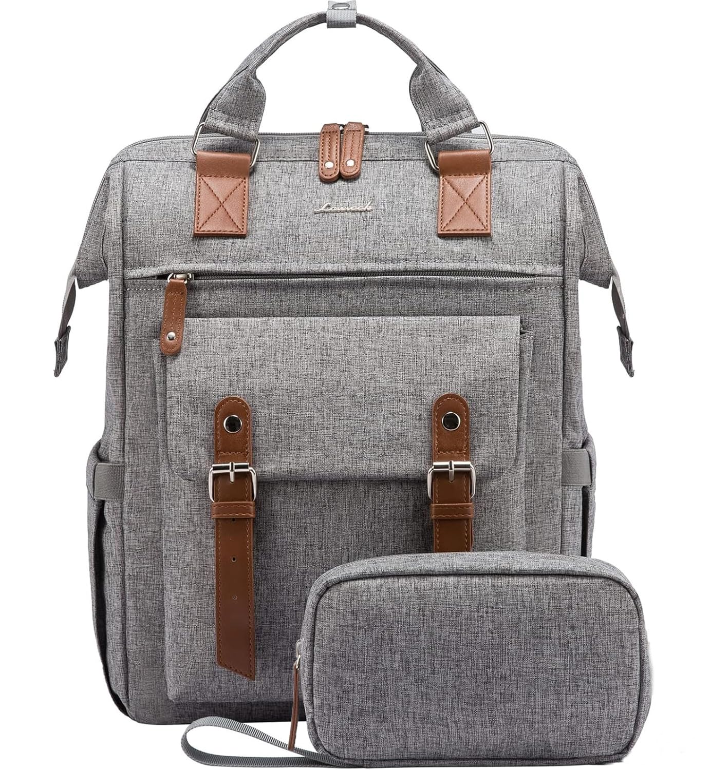 LOVEVOOK Sac a Dos Femme, Impermeable pour Ordinateur Portable 15,6 pouces | avec Étui pour Câble de Données avec Compartiment Ordinateur Séparé, Ordi Elegant pour Voyage College Travail Noir