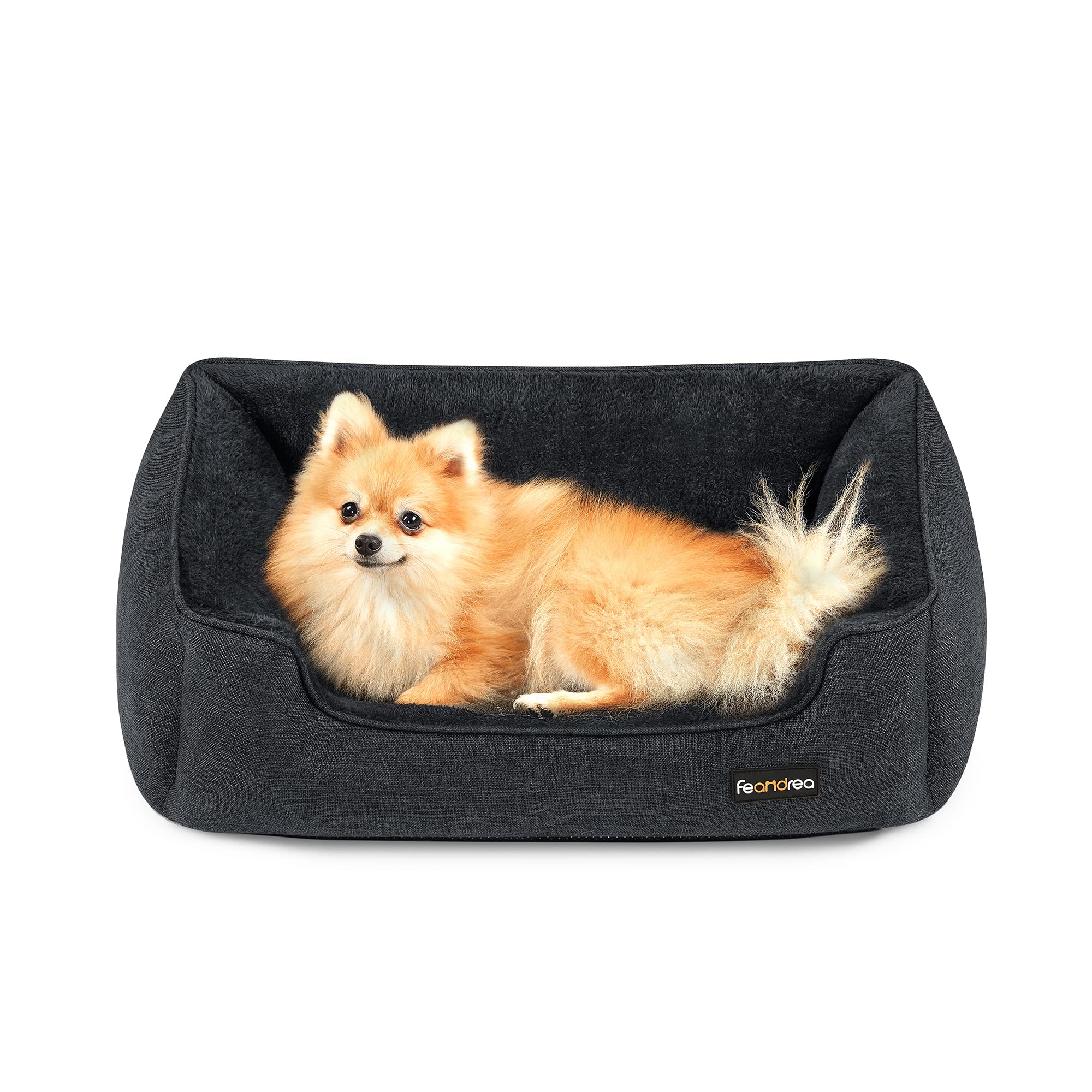 Feandrea Panier pour Chiens, Canapé, Tissu Façon Lin, 70 x 55 x 21 cm | Bords Rehaussés, Antiglisse, Housse Amovible Lavable, Gris Ardoise et Gris Carbone Foncé, BEAKON PGW010G01