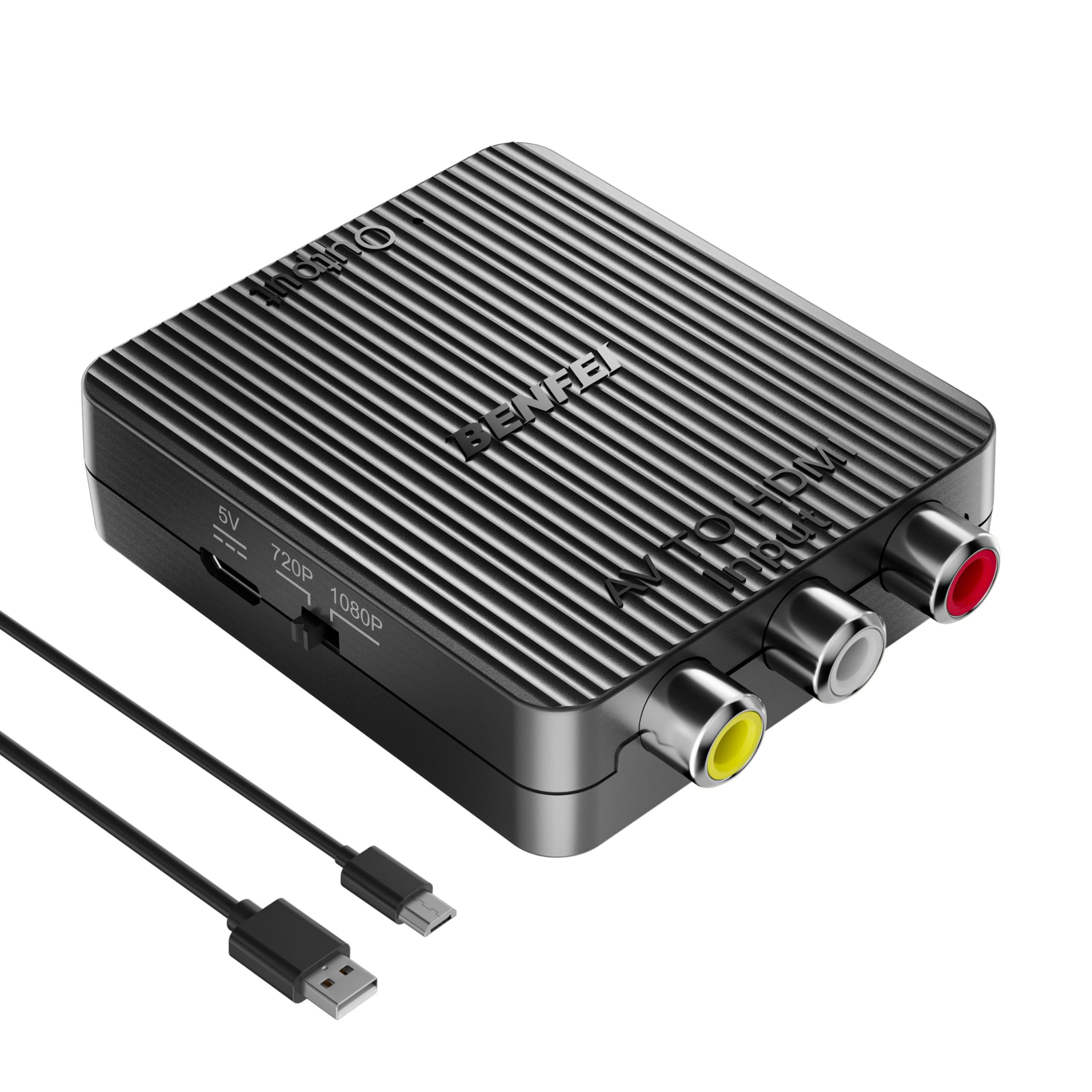 BENFEI Adaptateur HDMI vers RCA, Convertisseur Vidéo Audio CVBS 3RCA AV HDMI 1080p, PAL/NTSC pour TV Stick, Roku, Chromecast, Apple TV, PC, Ordinateur Portable, PS5/PS4/Xbox, Lecteur Blu-Ray, HDTV