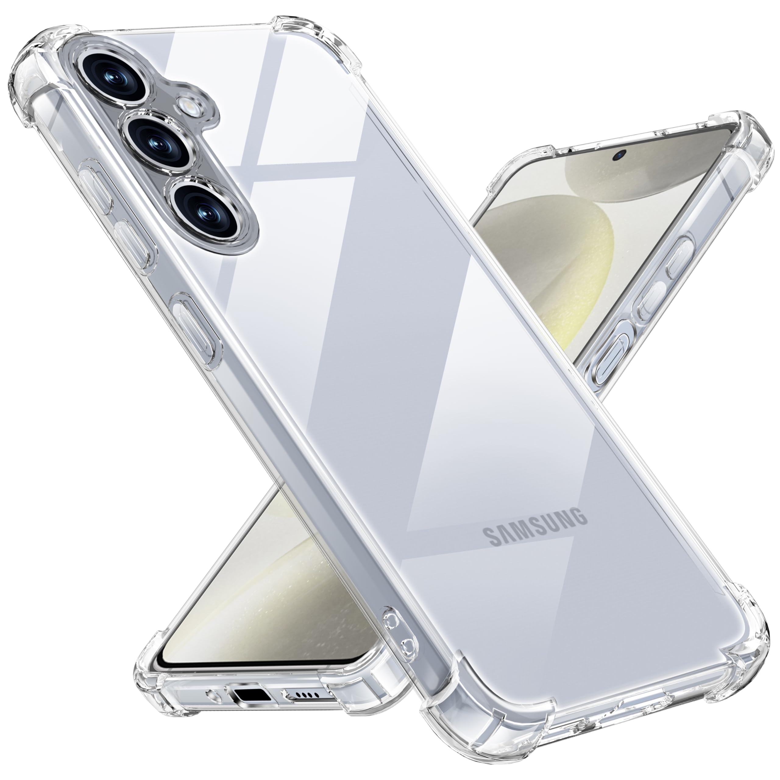 Tentoki Coque pour Samsung Galaxy S24 5G, [Coussin d'air Intégré] Anti-Jaunissement Souple TPU Bumper Coque Protection pour Samsung s24 5g, Transparente