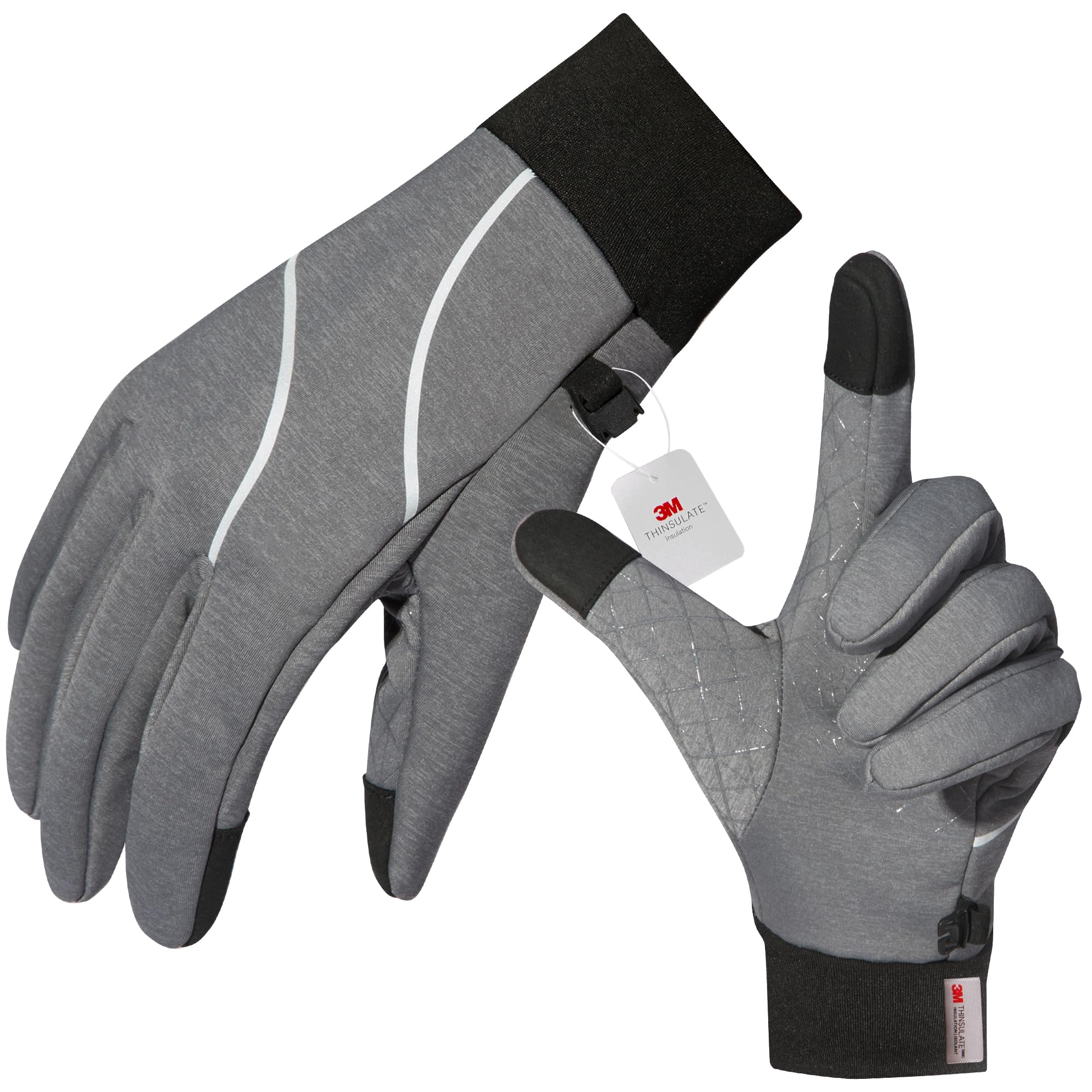 Origem Gants Hiver Homme Femme，Gants Vélo Tactiles pour Running et Moto | Gants chauffants vélo antidérapants et résistants à eau, sous-gants chauds pour cyclisme, randonnée, course et trajets