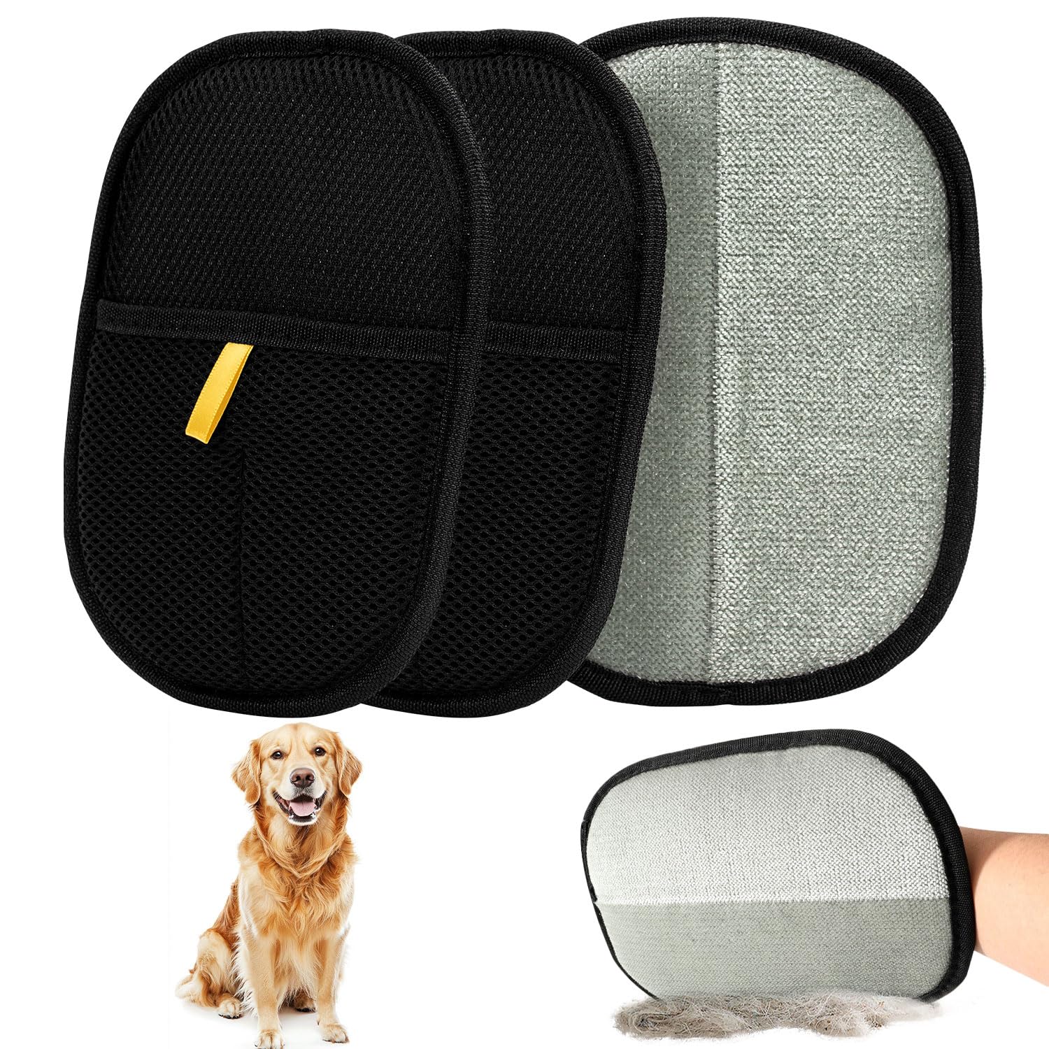 3 Pièces Gant Poil Chat, Brosse Anti Poils Animaux, Gant Poils Animaux | pour Canapé Meubles Tapis Siège Auto