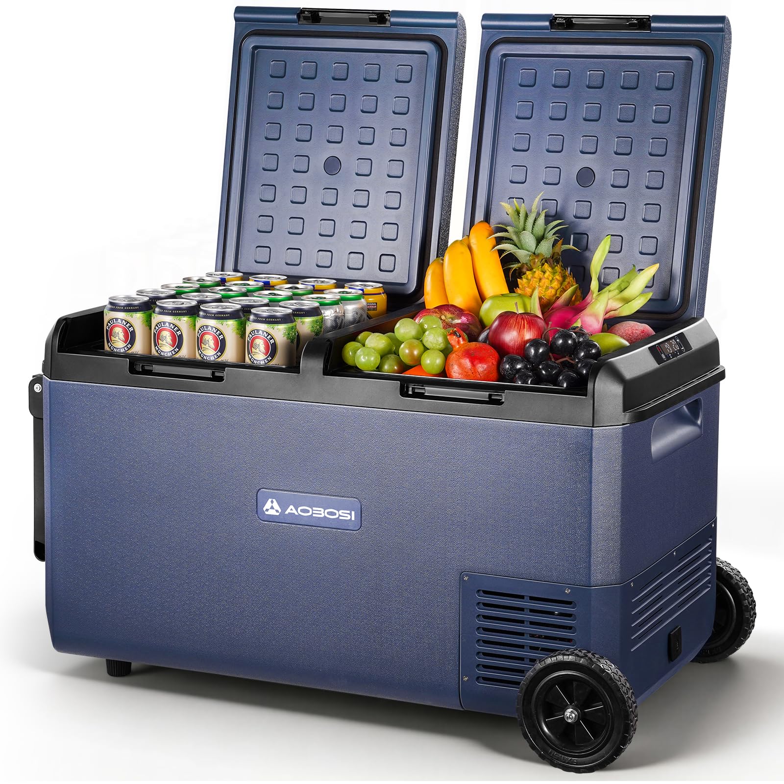 AAOBOSI 75L Glacière à Compresseur Electrique 12v 220v Roues, étanche IPX4, -20 °C à 20 °C