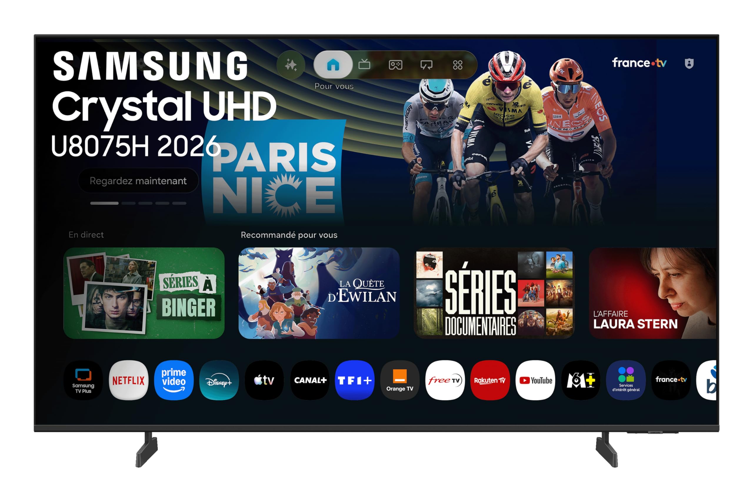 Samsung TV 75U8075H Crystal UHD 4K 75 pouces (189 cm) Smart TV 2026 | PurColor, Upscaling 4K, Motion Xcelerator, Dynamic Sound Pack, Gaming Hub, Mode Football, Vision AI Companion
