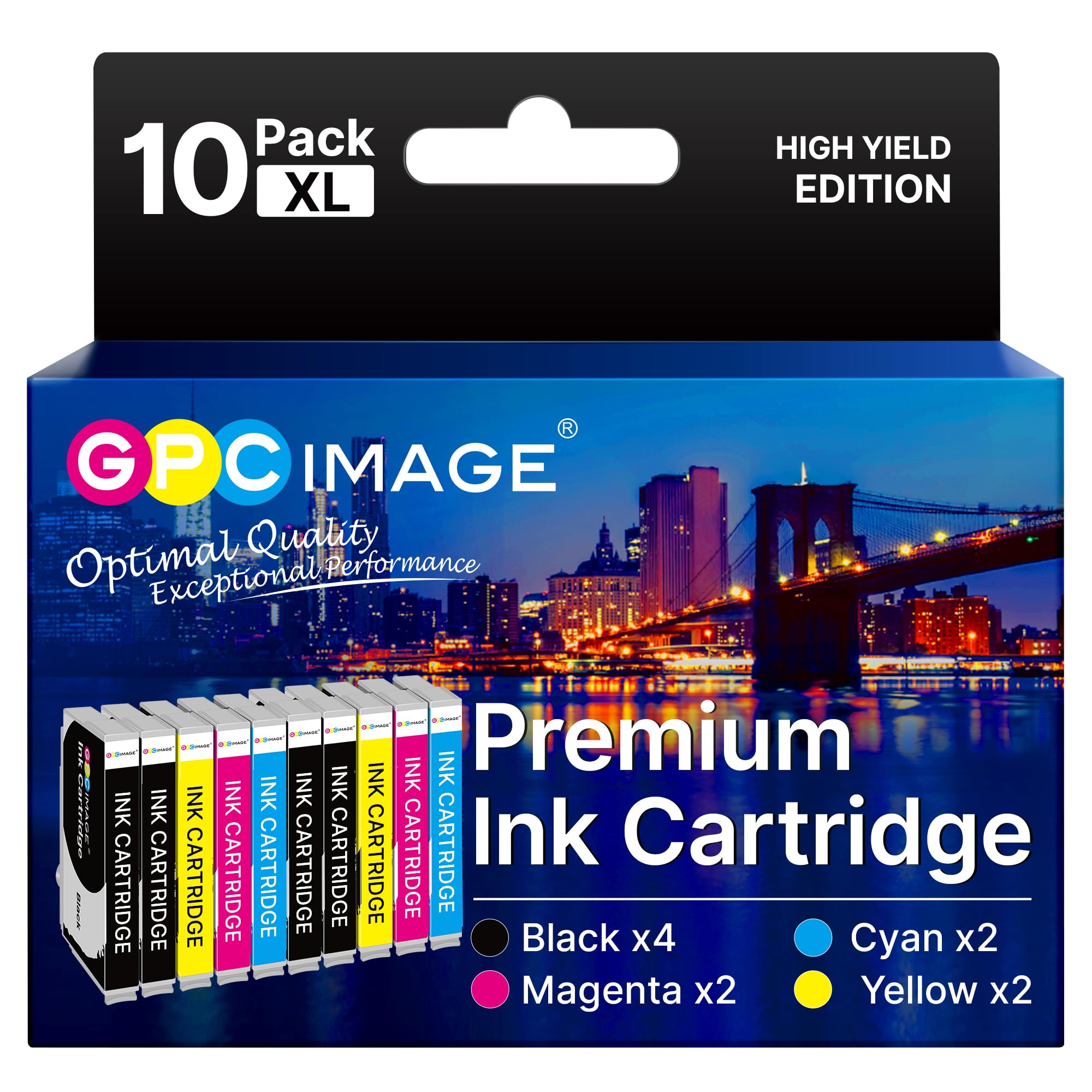 GPC Image Compatibles pour 604XL Cartouche Compatible pour XP-2205 XP-2200 | Pour Epson XP-3200 XP-2205 XP-2200 XP-3205 XP-4200 XP-4205 WF-2910 WF-2930 WF-2950 (10 Packs)
