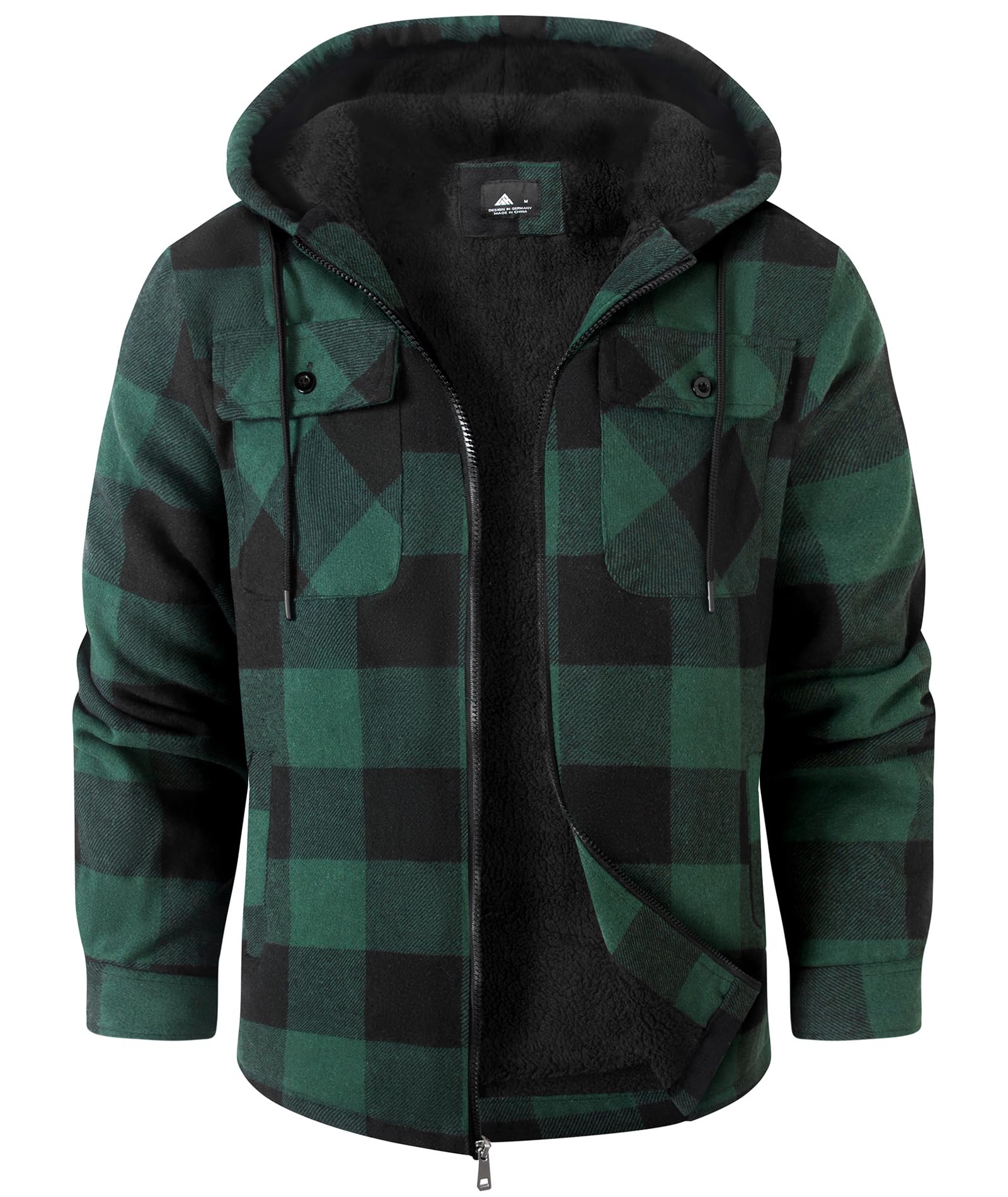 SwissWell Chemise pour Homme Épaissir Veste Flanelle Carreaux Doublure Peluche Loisirs Doublée Sweat à Capuche Homme Polaire Veste D'hiver Avec Poches