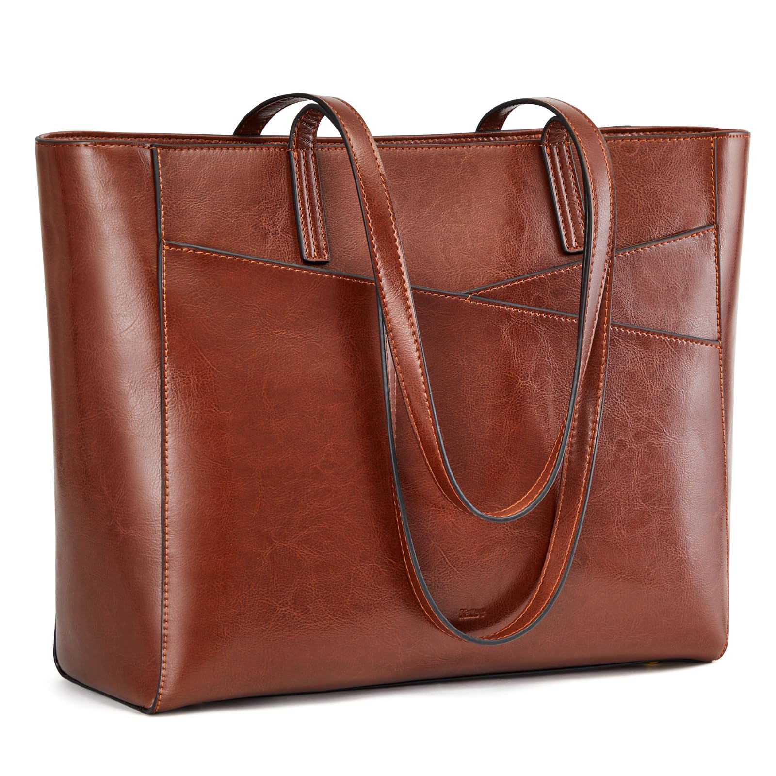 Kattee Grand sac fourre-tout de travail en cuir pour femme avec compartiment pour ordinateur portable
