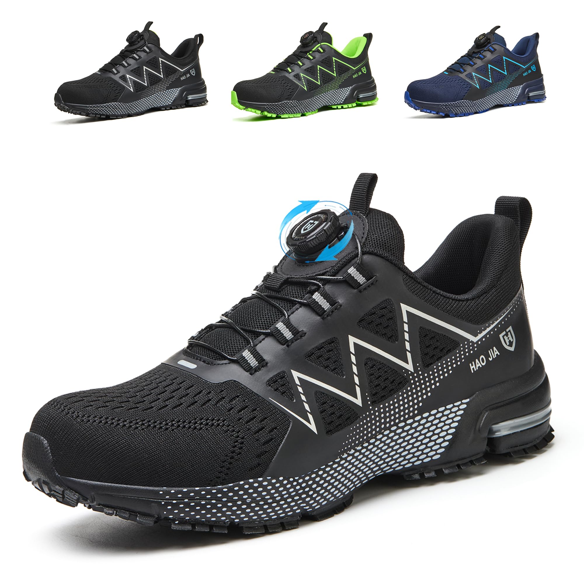 AFJYG Chaussures de Sécurité Hommes Femmes Légères Respirantes Baskets de Sécurité Embout en Acier Antidérapantes Confortables Chaussures de Travail