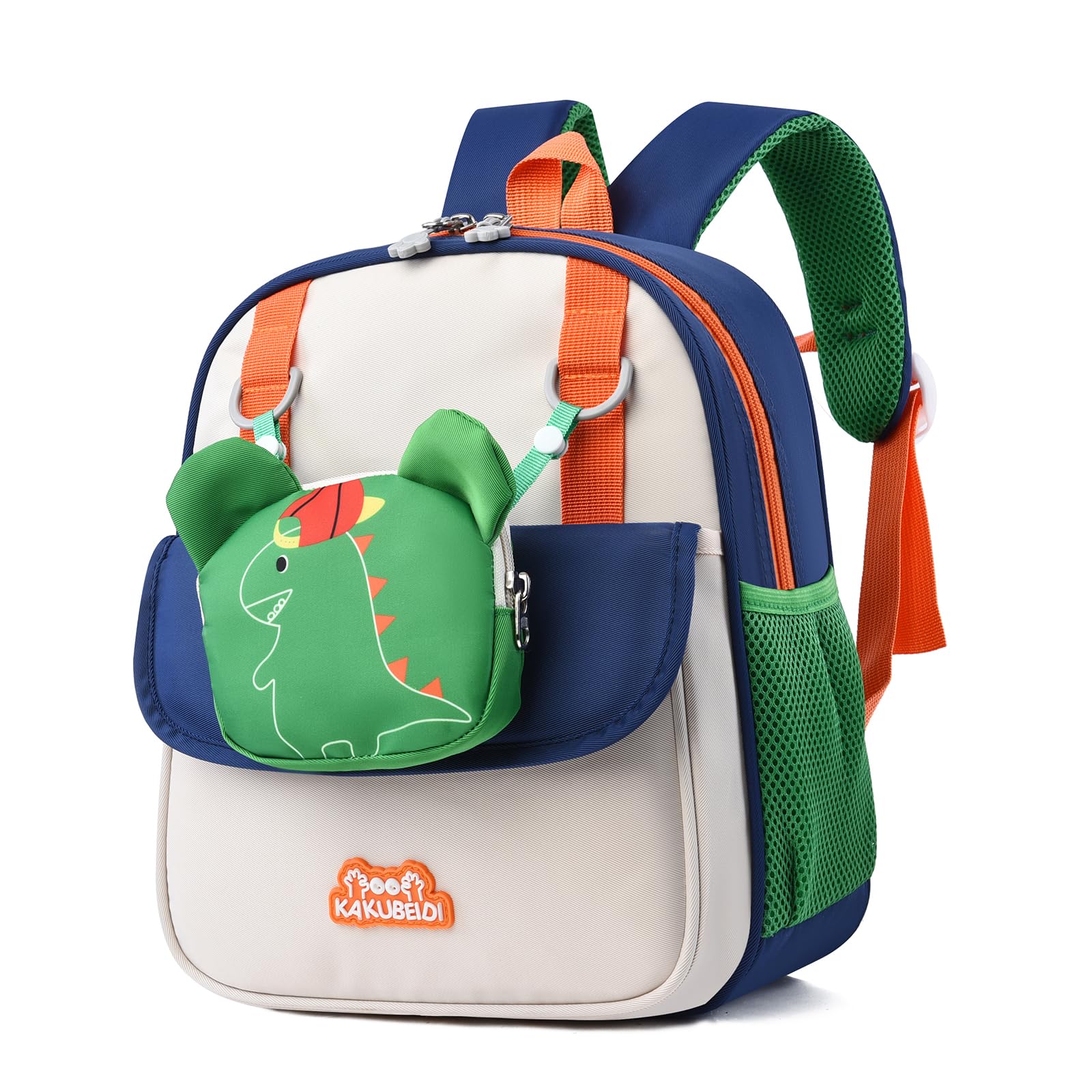 PROTAURI Sac à Dos Enfant Maternelle Garçon 2-5 Ans 8L, Dino | sangle poitrine réfléchissant imperméable léger respirant ergonomique Dinosaure 3D