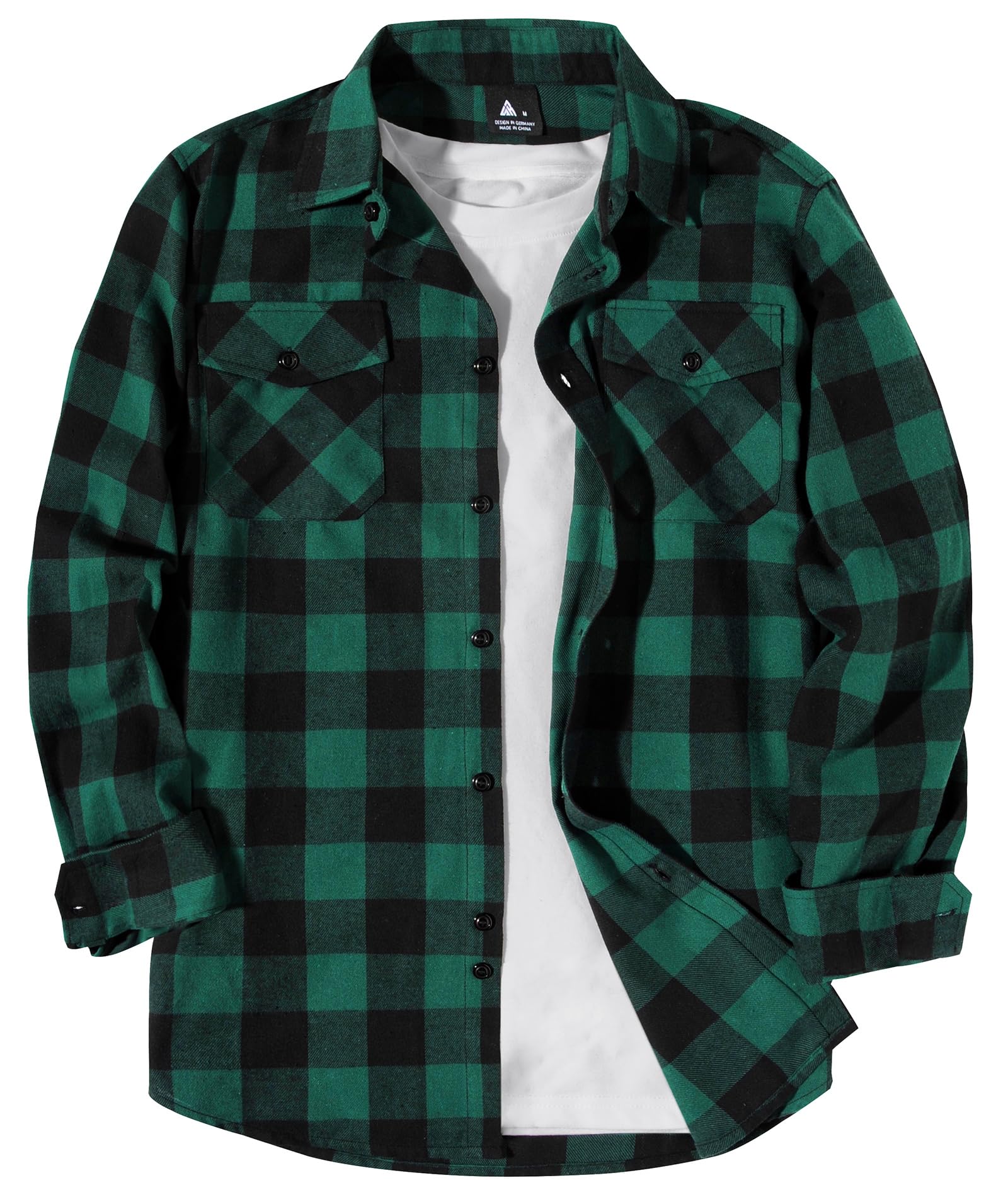 zitysport Chemise pour Homme à Carreaux Manches Longues Chemise Flanelle Bûcheron avec Poches Poitrine Chaude pour Le Travail en Extérieur et Les Loisirs Coupe Classique
