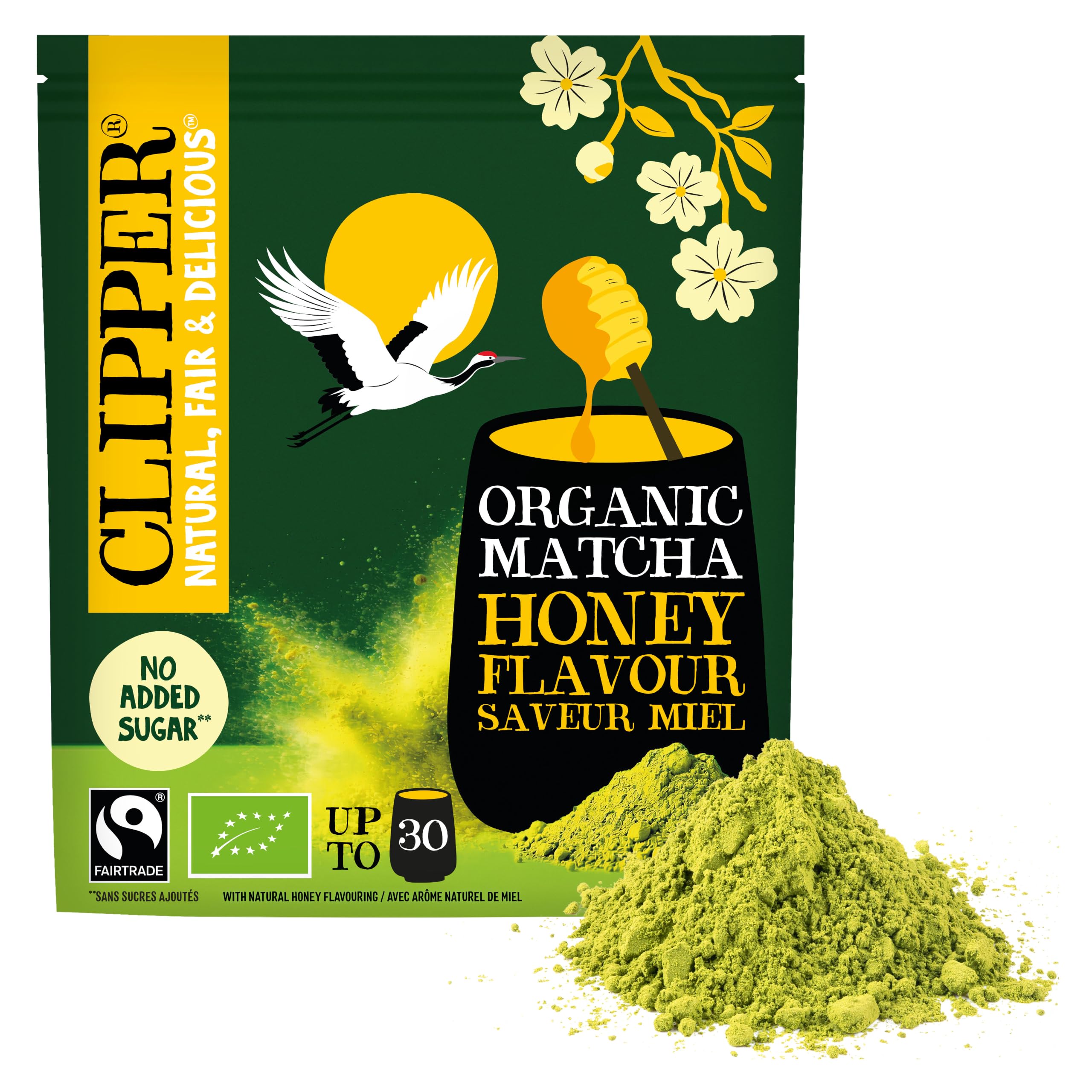 CLIPPER - Matcha Bio Saveur Miel - Thé Vert en Poudre - 30 g