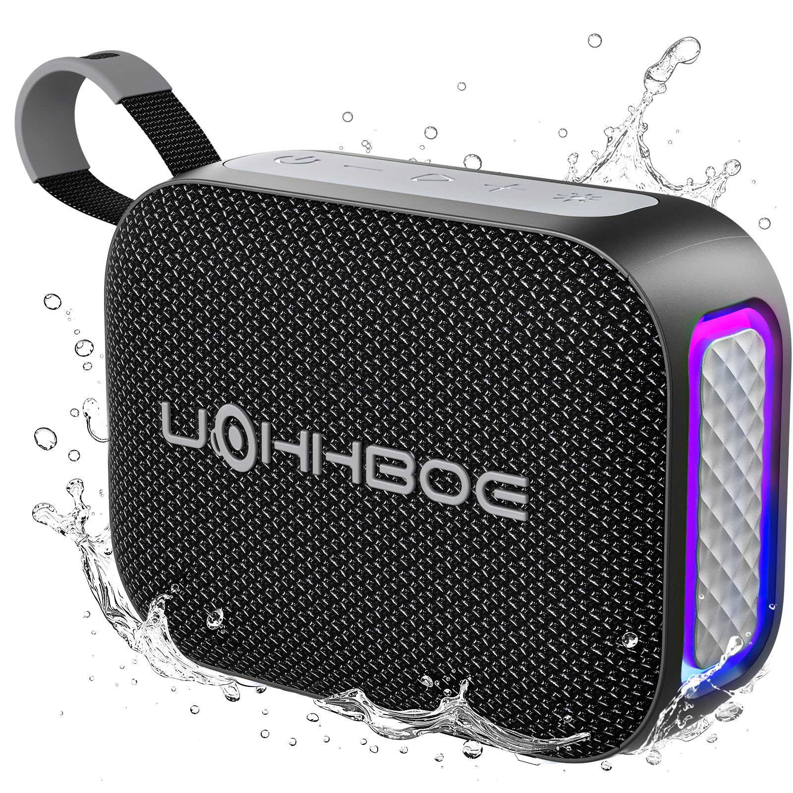 UOHHBOE Petite Enceinte Bluetooth Portable Puissante 20W 24H LED RGB | Bluetooth 6.0, TWS stéréo, 4 modes RGB, haut parleur compact sans fil pour fête, plage, camping, voyage, IPX5