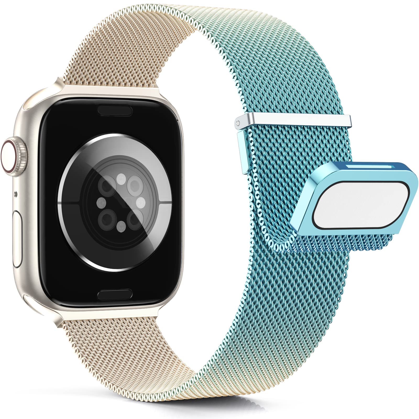 Higgs Métal Double Magnétique Bracelet Compatible avec Bracelet Apple Watch | pour Bracelets apple watch 40mm 41mm 42mm 44mm 45mm 46mm 38mm 49mm,Bracelet Serie 12 11 10 9 8 7 6 5 4 SE Ultra 4 3 2 1