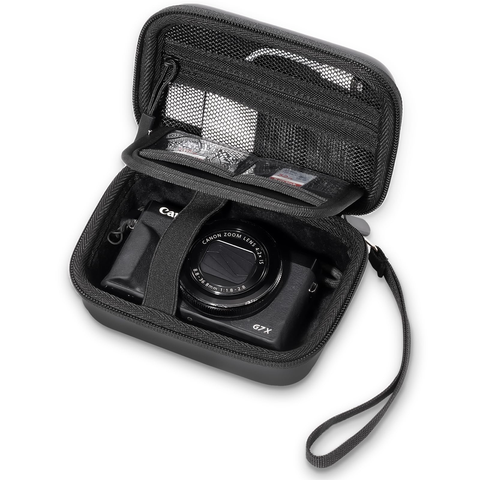 ProCase Étui pour Appareil Photo Canon G7X Mark III/II, SX740 HS - Noir | Pour Appareils Photo Compacts, Rembourrage Anti-Choc, Compatible Sony ZV-1F, Ricoh GR IIIX, Kodak PIXPRO, Lumix TZ99