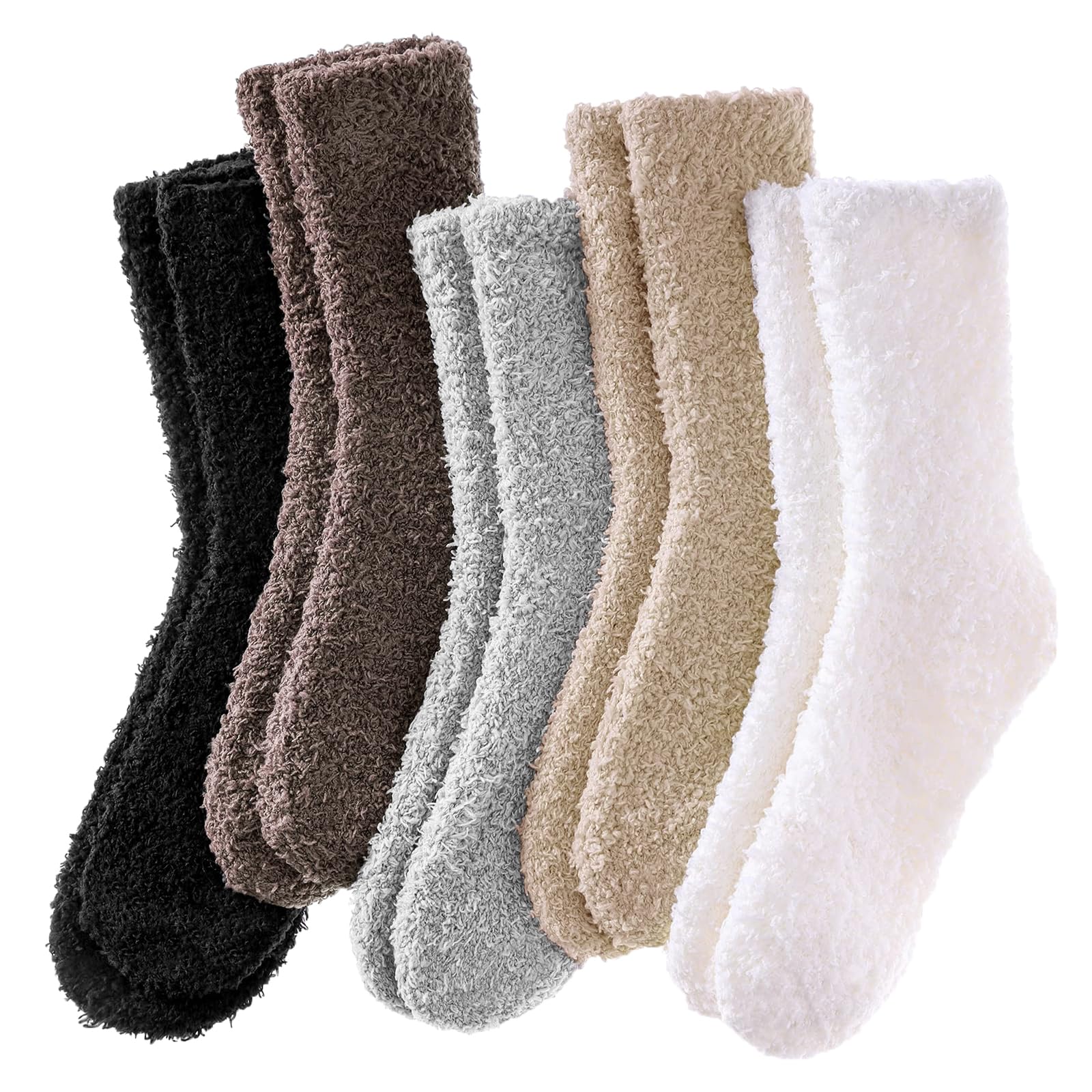 Josnown Chaussettes Chaudes Pilou Pilou Femme Hiver Épaisses Thermiques | Chaussettes Chaudes, Douces Et Corail Polaire, Maison et Loisirs, 5 Paires, Taille 35-41