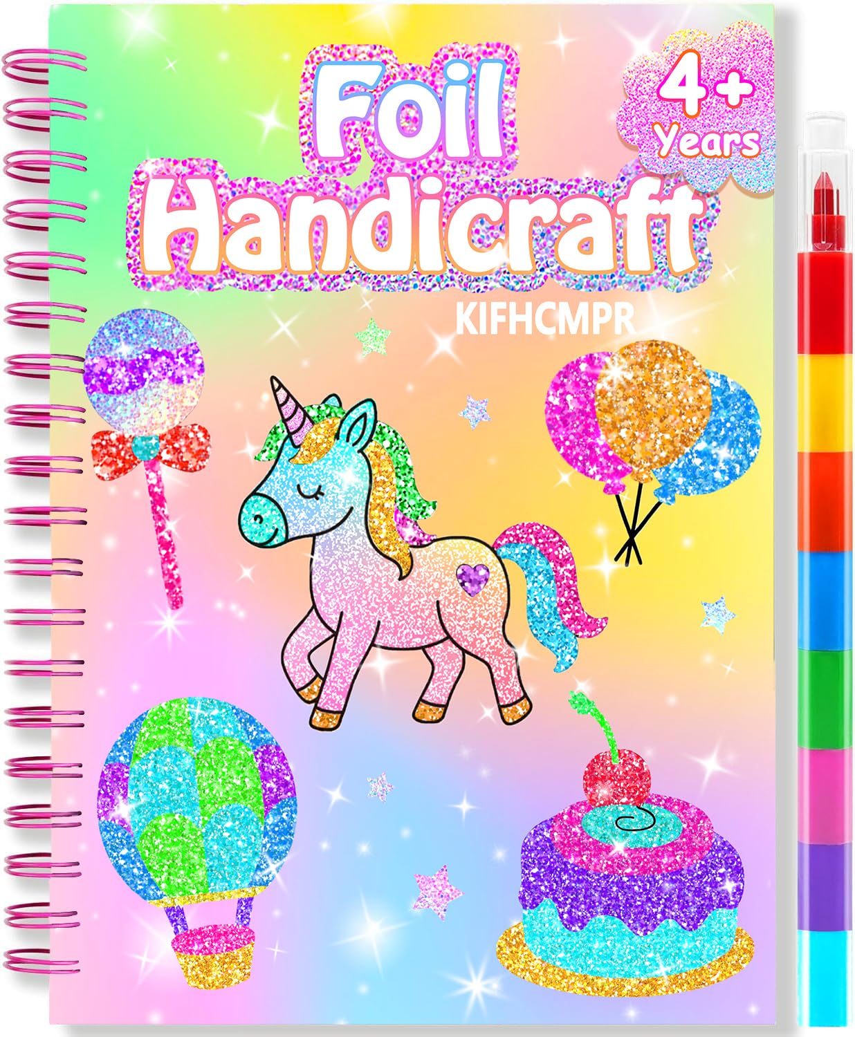 KIFHCMPR Foil Handicraft pour Enfant,Kit de Bricolage pour Enfants,Jouet Kit de Peinture,Loisirs Créatifs Filles, Activité Manuelle de Coloriage DIY,Cadeaux Noël Anniversaire pour Enfants de 4+ Ans