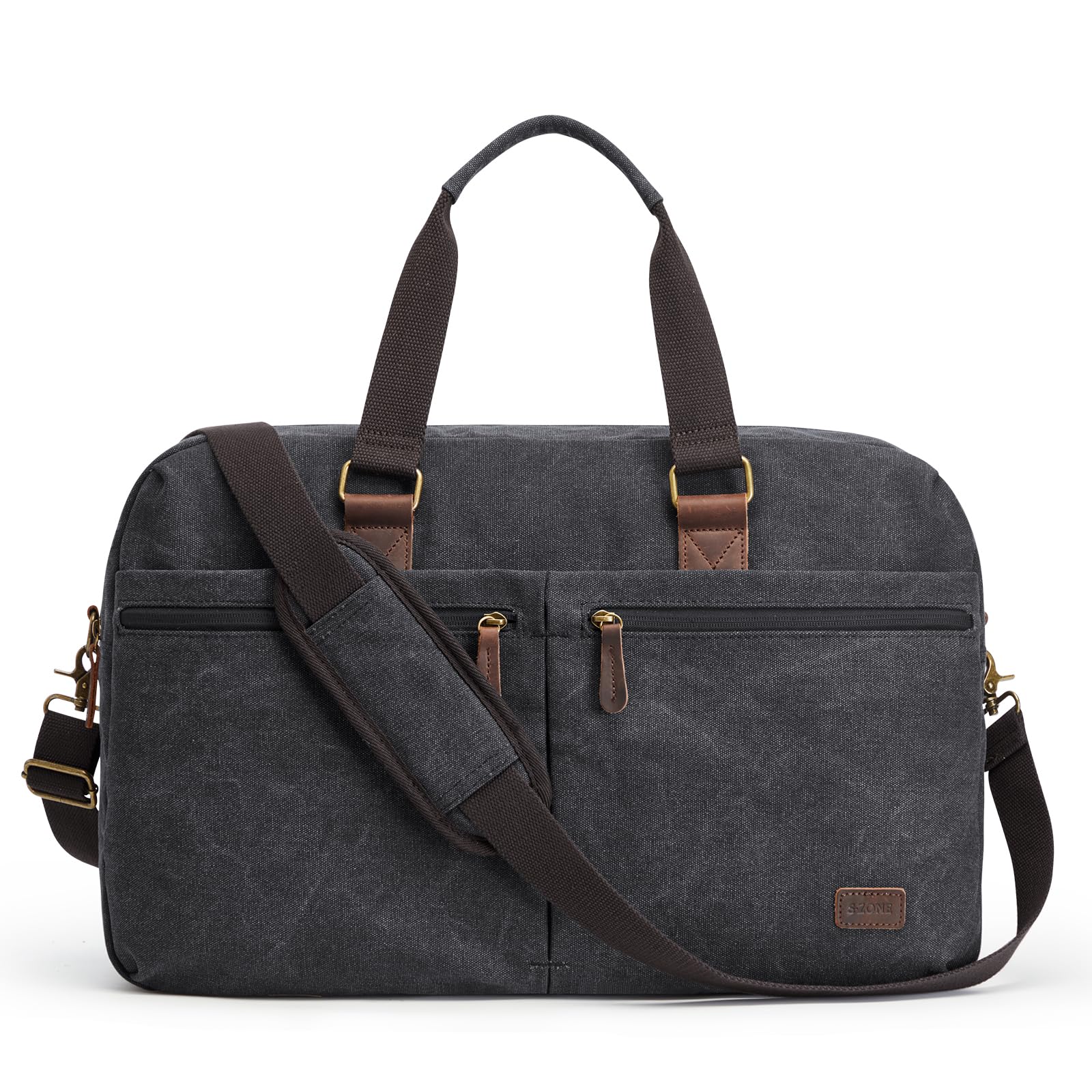 S-ZONE Unisexe Extensible Sac de Voyage Toile Vintage Sac de Sport pour Week-End Voyage Vacances