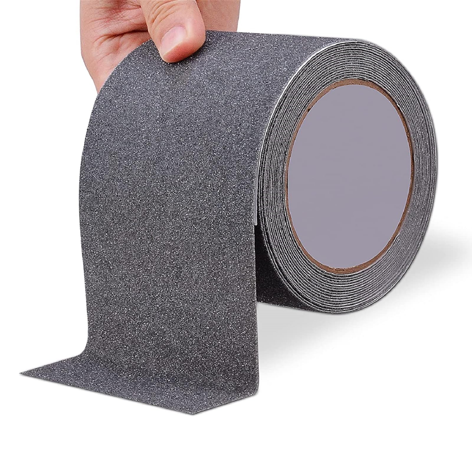 OQingluan Bande Antidérapante Adhésive pour Escaliers, 10m*10cm | Ruban Adhésif de Sécurité, Antidérapant Autocollant, pour la Sécurité au Travail et la Vie, Intérieur et Extérieur, Gris