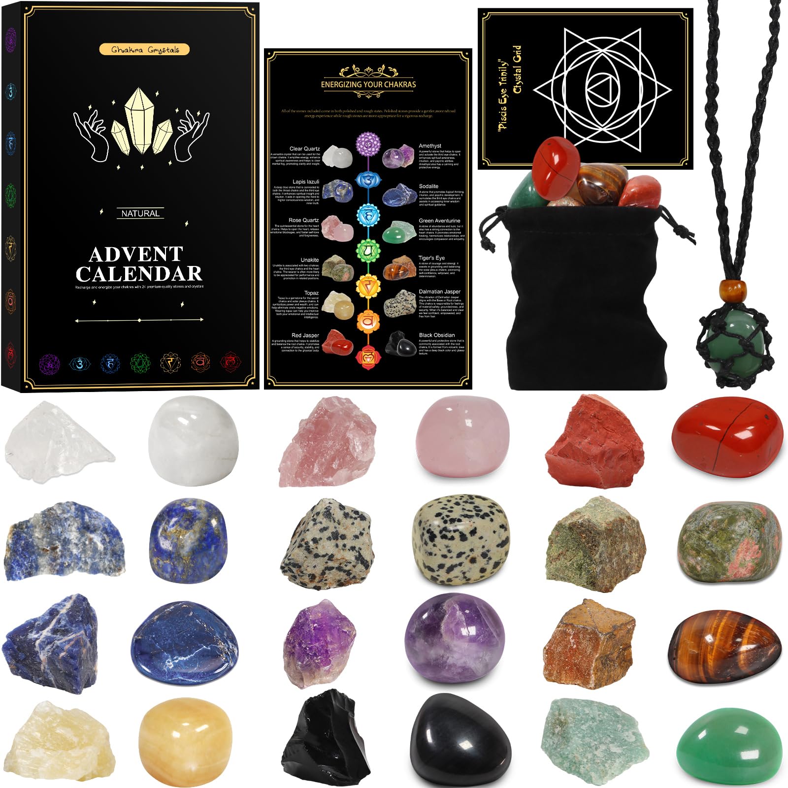Calendrier de l'Avent 2026 Femme Homme Cristaux Cadeau de Noël pour Kinder 25pcs