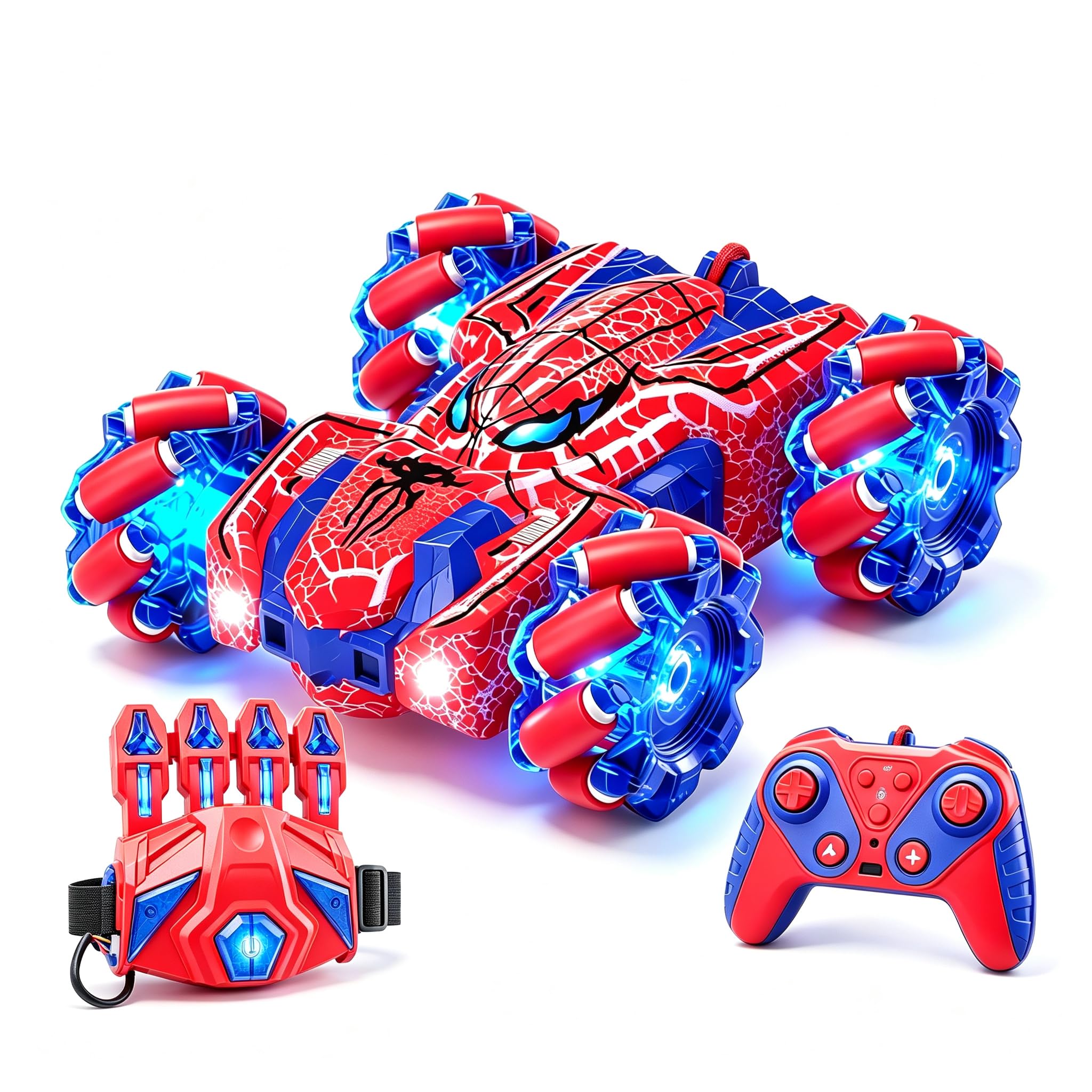 Voiture Télécommandée avec Détection des Gestes, Jouet pour Garçon 4-12 Ans | Voiture RC Réversible, Rotation à 360°, Pneus de Drift, Éclairage Intégral, Rechargeable, Cadeau D'anniversaire pour Enfant