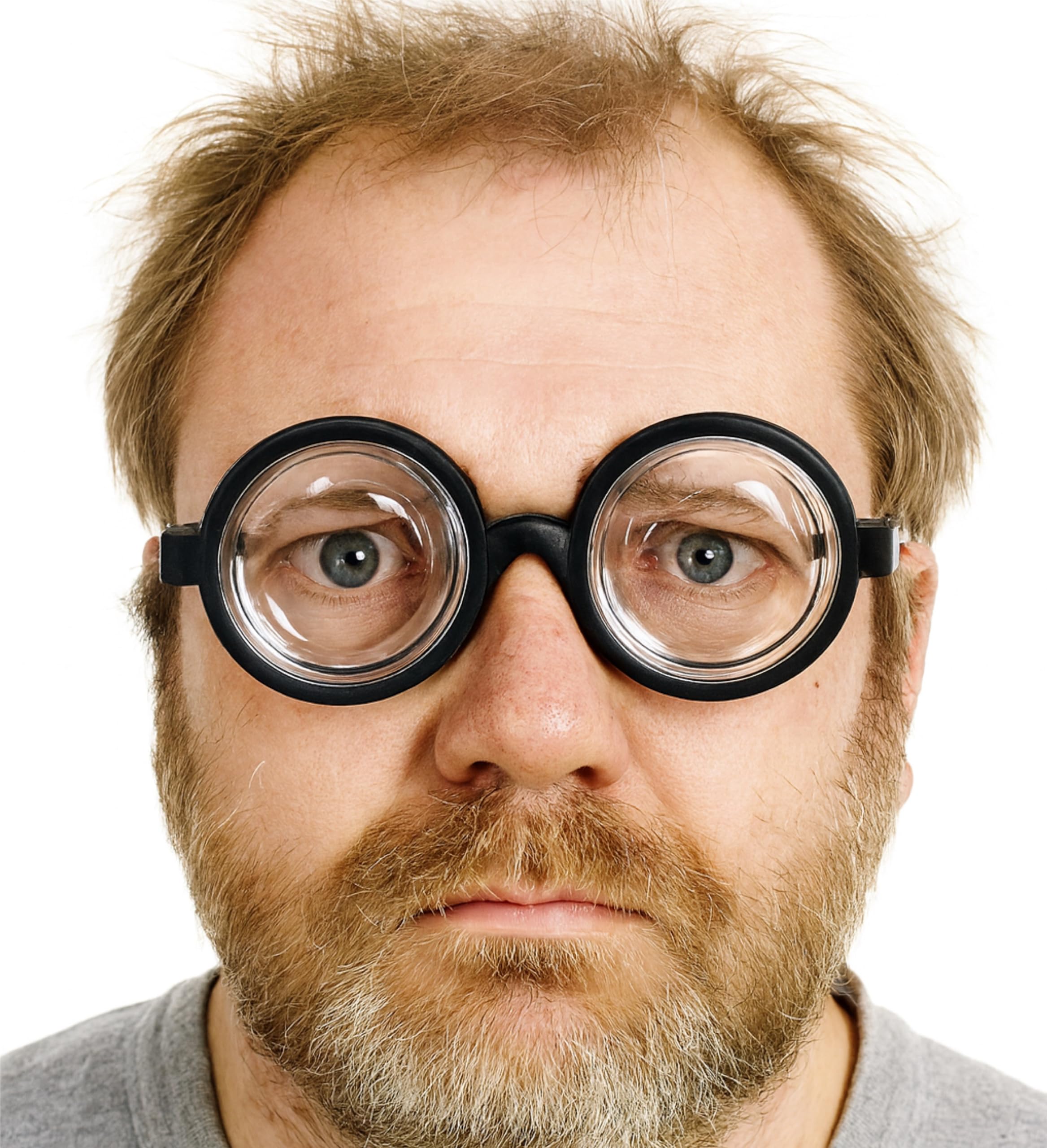 TK Gruppe Timo Klingler Lunettes d'idiot - Lunettes rondes noires comme streber, freak, nerd et magicien - Accessoire scientifique pour carnaval et carnaval