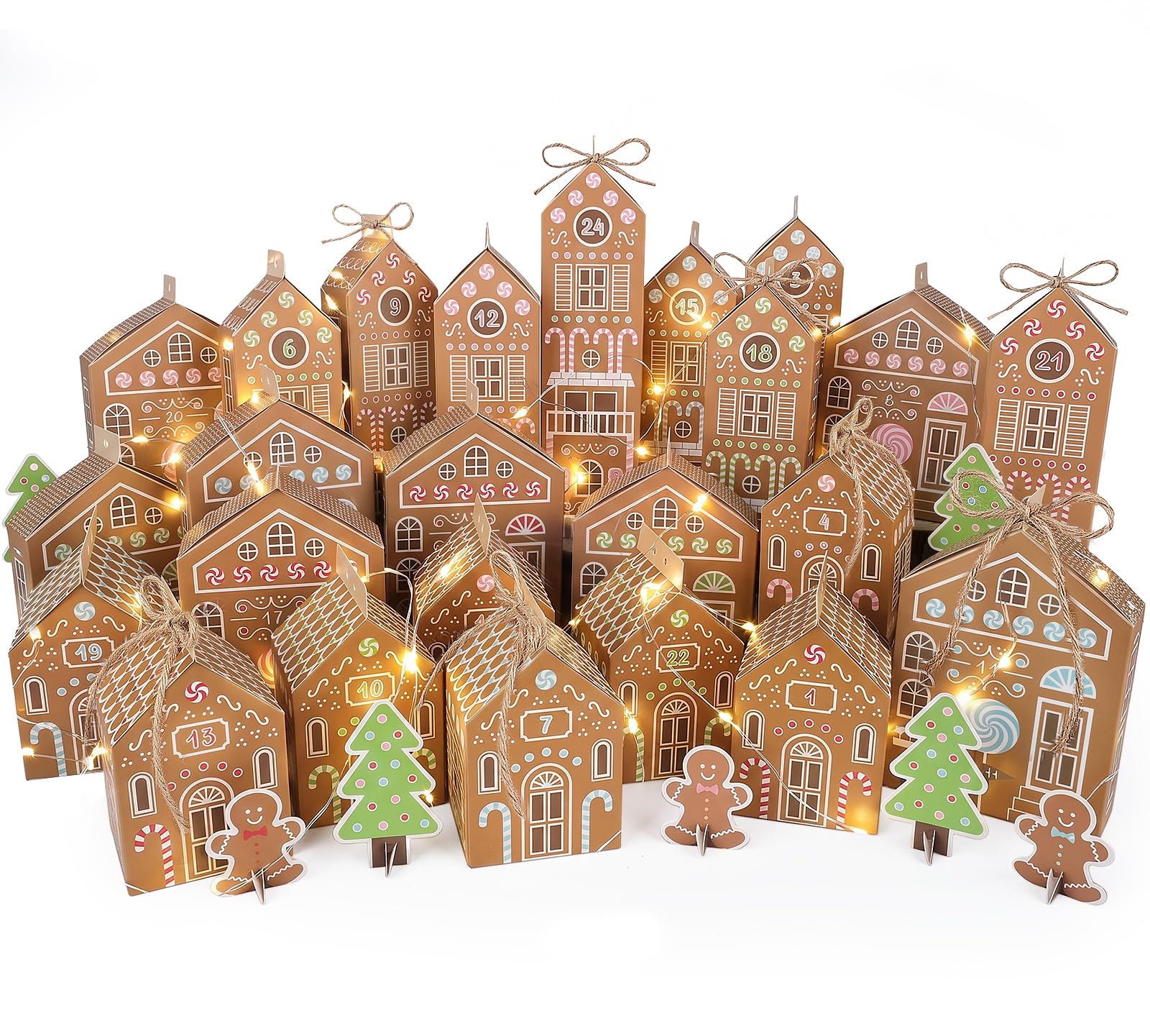 ARTREE Calendrier de l'Avent à Remplir Soi 2026, 24 Calendrier de l'Avent | Bonhomme En Pain D’Épices & Figurines De Sapin, Calendrier De Noël À Remplir, Cadeau De Noël Pour Enfants Et Adultes