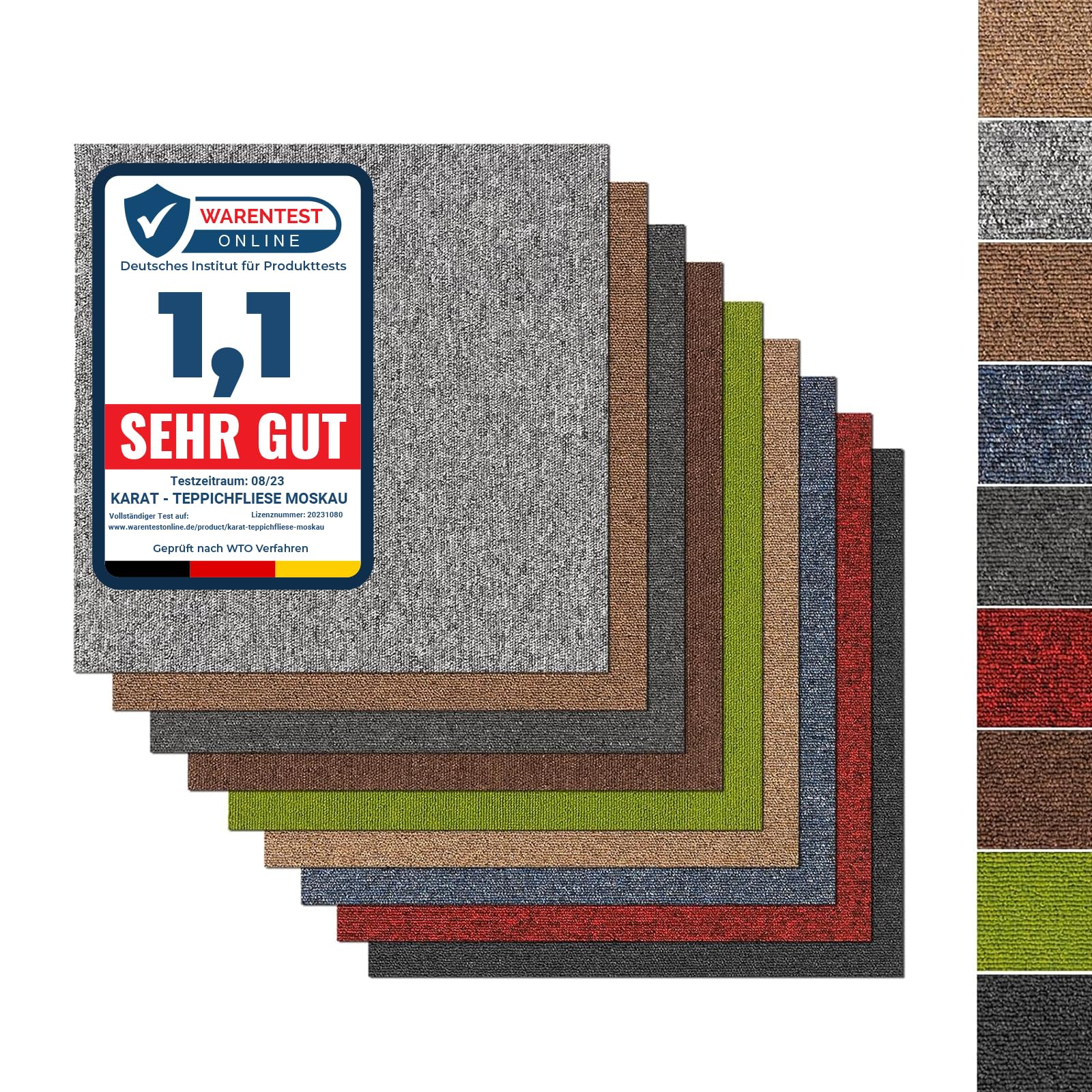 casa pura - Moscou - Dalle Moquette bouclée 50X50 - Revêtement Isolant Mur/Sol - Moquette autoplombante pour Salon, Chambre, Bureau - différentes Couleurs - Anthracite, 4 Pièces - 1 m²
