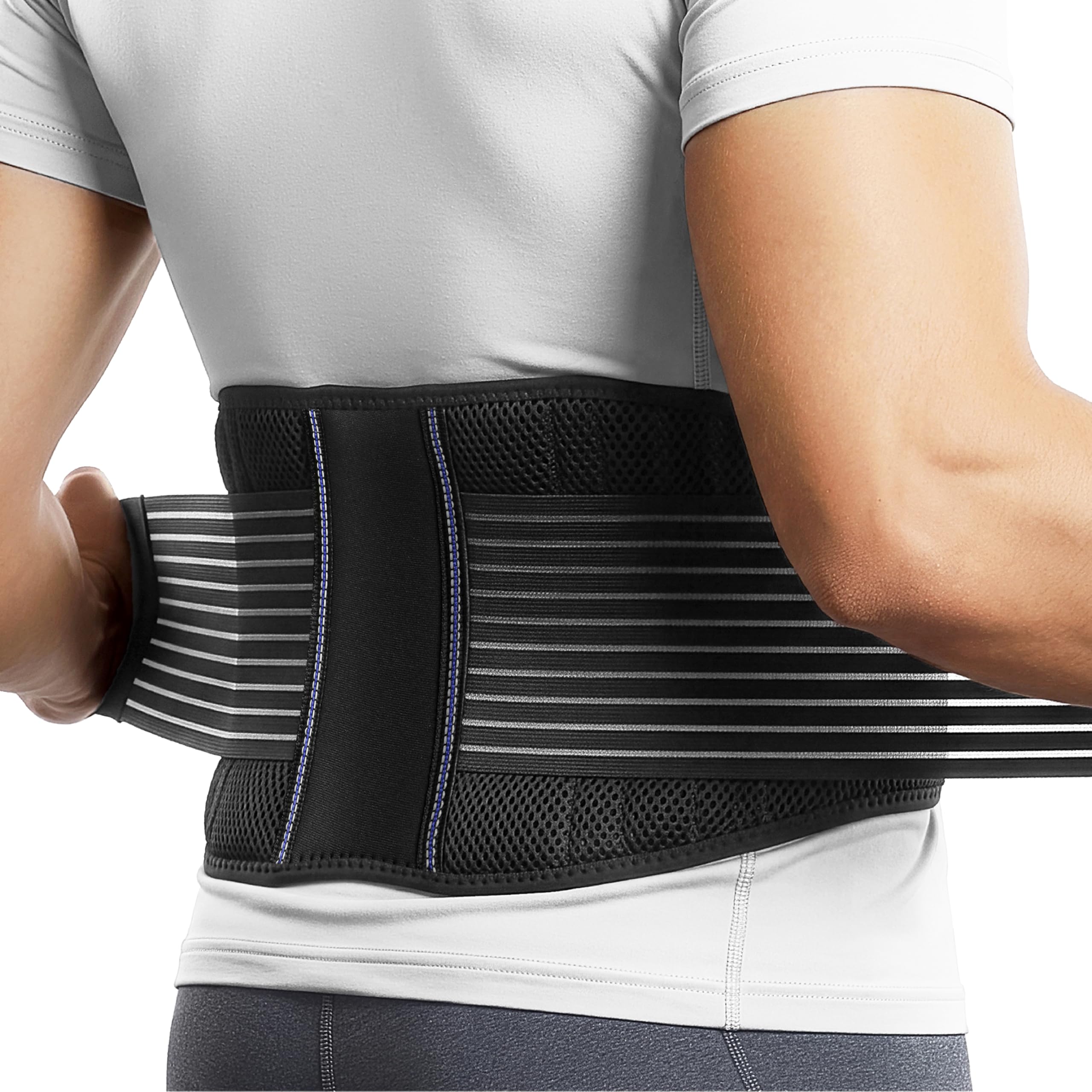 BraceUP Ceinture Lombaire Respirante, Soutien du Dos S/M (70–90 cm) | Maintien Lombaire; Travail & Sport; Réglage Double; Homme & Femme