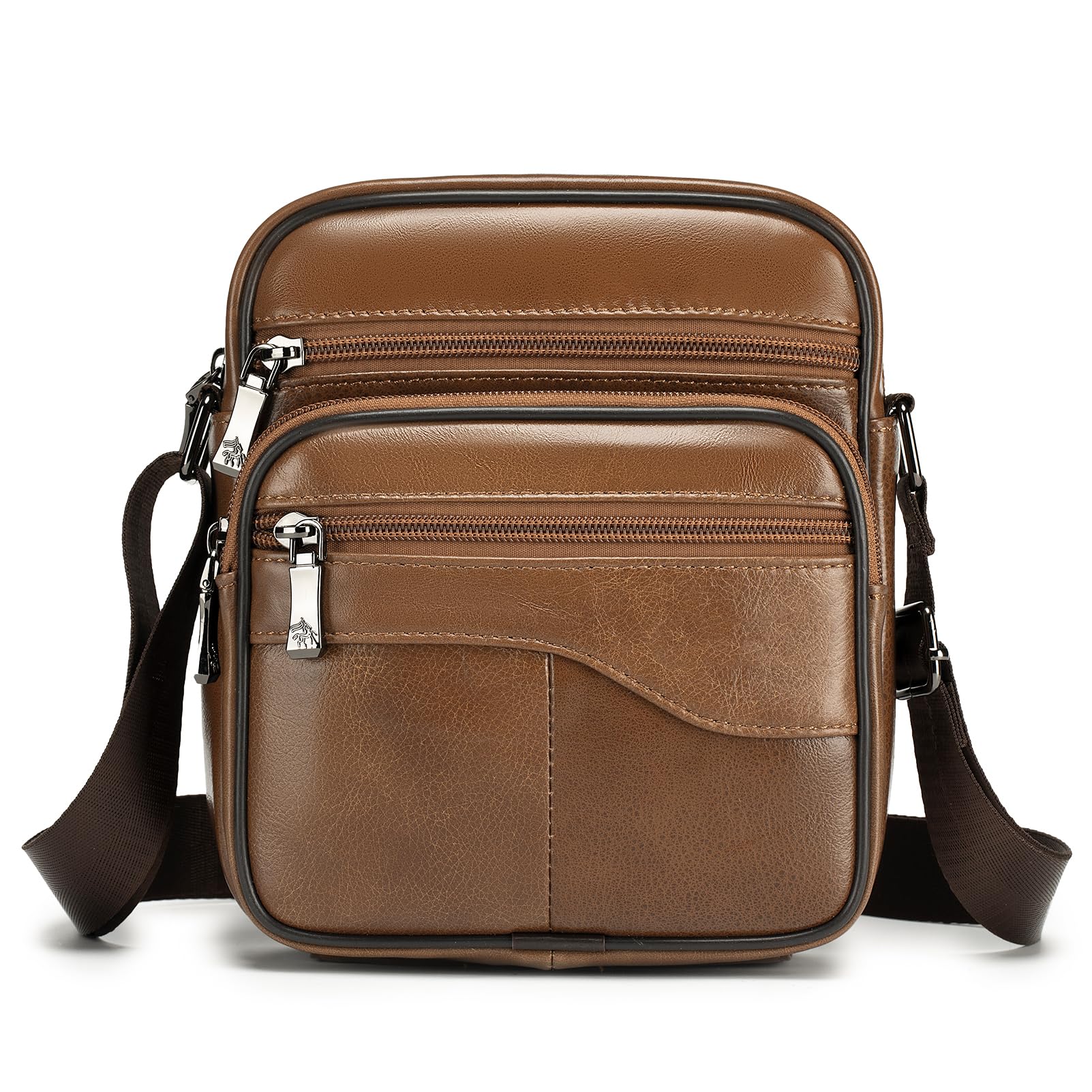 BAGZY Sacoche Homme Bandouliere Sacoche Homme Cuir Veritable Petit Sac Bandoulière Homme Sac Porté Epaule Sacs Business Sacs à Dos Porté Travers Pochettes Sacs à Main Voyage