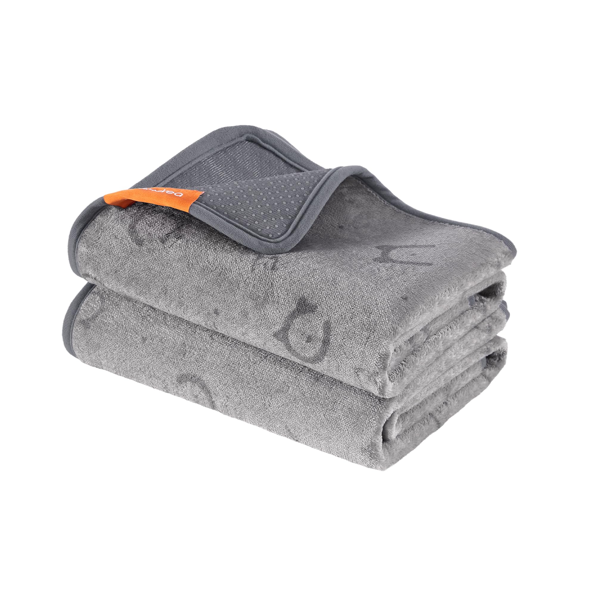 Feandrea Tapis Absorbant Lavable pour Chien, 2 Paquets, 122 x 91 cm | Tapis Éducateur pour Animaux, Réutilisable, Anti-Fuite, Antidérapant, Gris, Collection BASCO PTD003G01