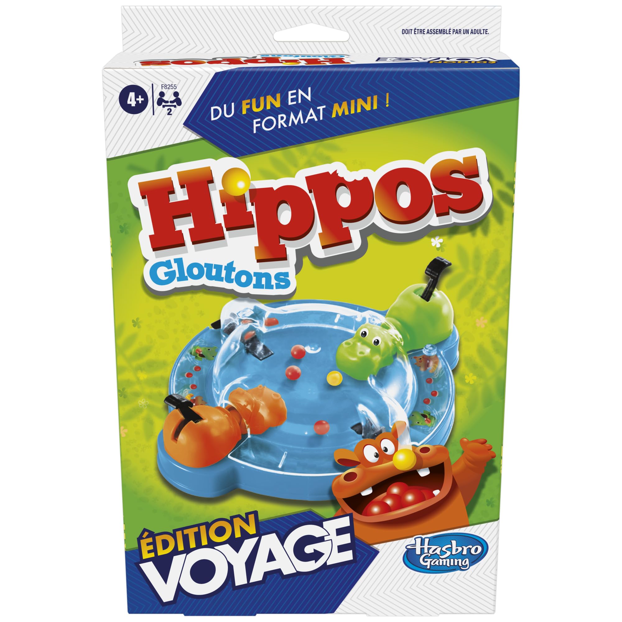 Hasbro Gaming Jeu Hippos Gloutons édition Voyage, Jeu Portable pour 2 Joueurs, Jeux de Voyage pour Enfants, Inclut 2 hippopotames