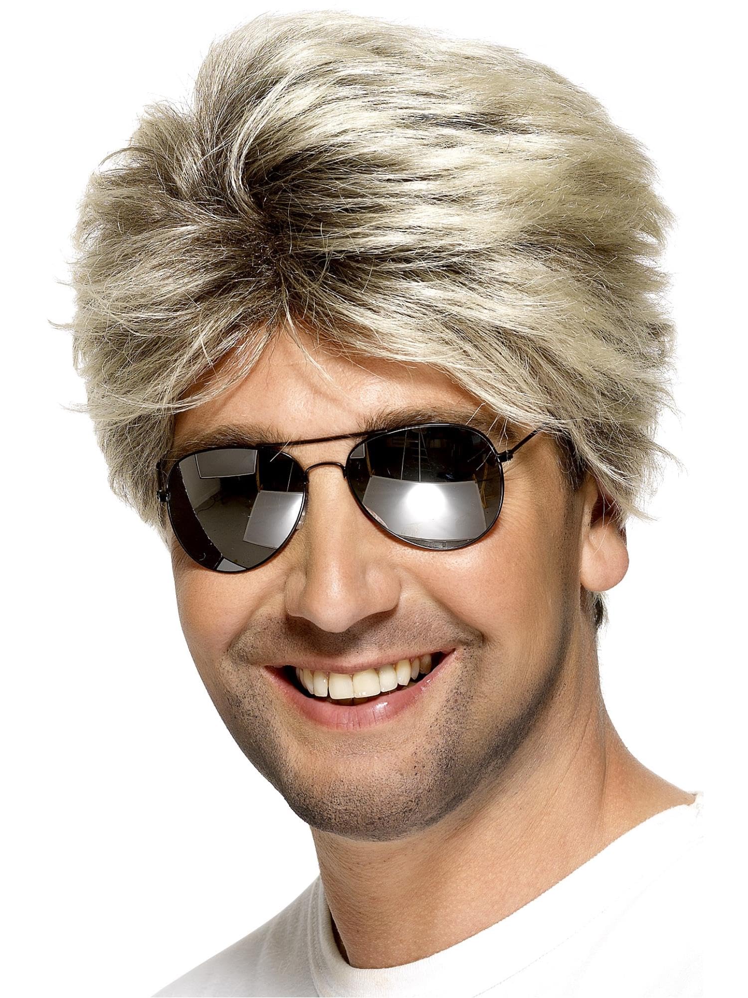 Smiffys Perruque style de rue des années 80, blonde, cheveux courts et lisses Halloween
