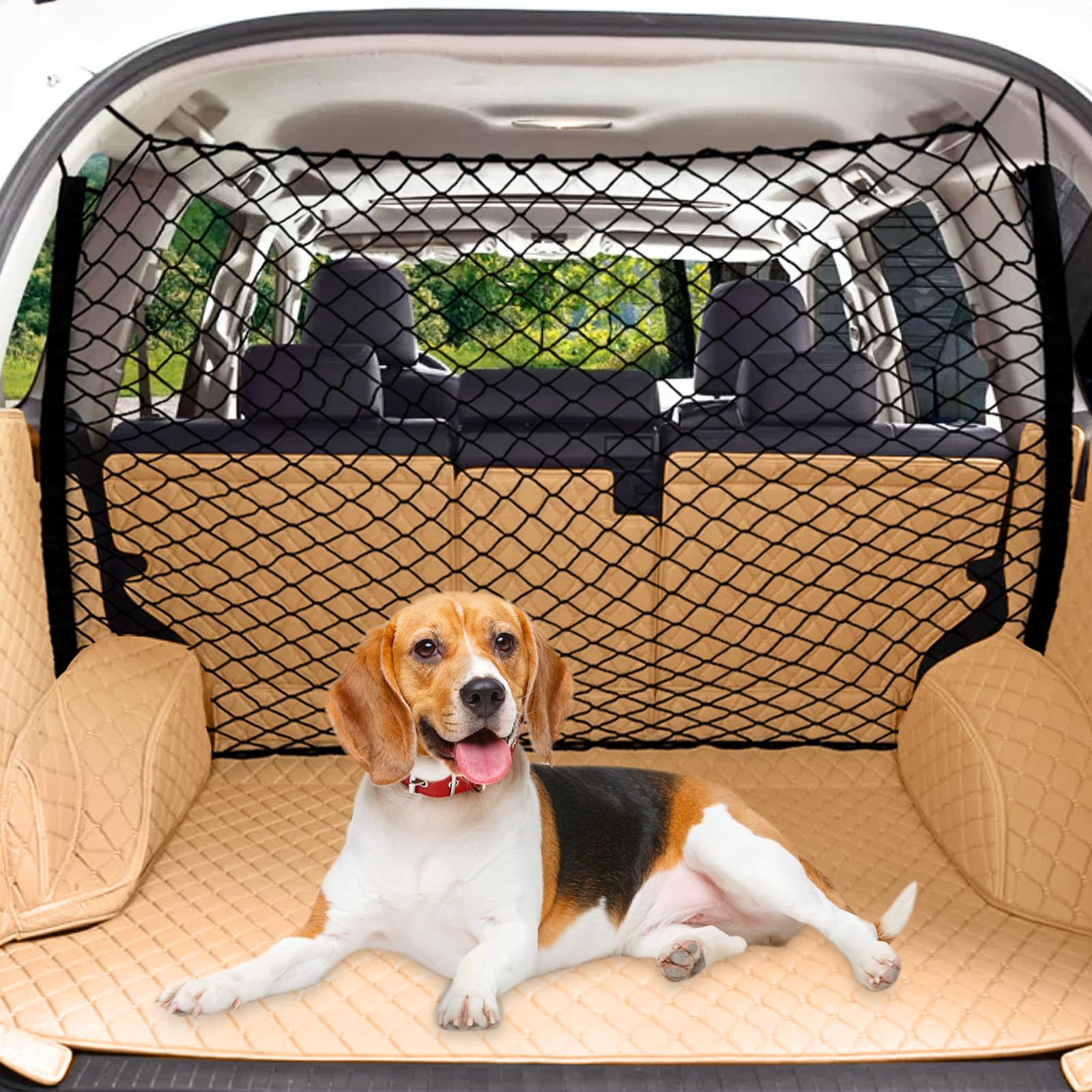 STARROAD-TIM 120X70CM Filet Voiture pour Chien Grille Chien Voiture Filet Coffre Voiture Chien Filet de Séparation pour Chien Séparateur de Siège Arrière pour Camions SUV et berlines