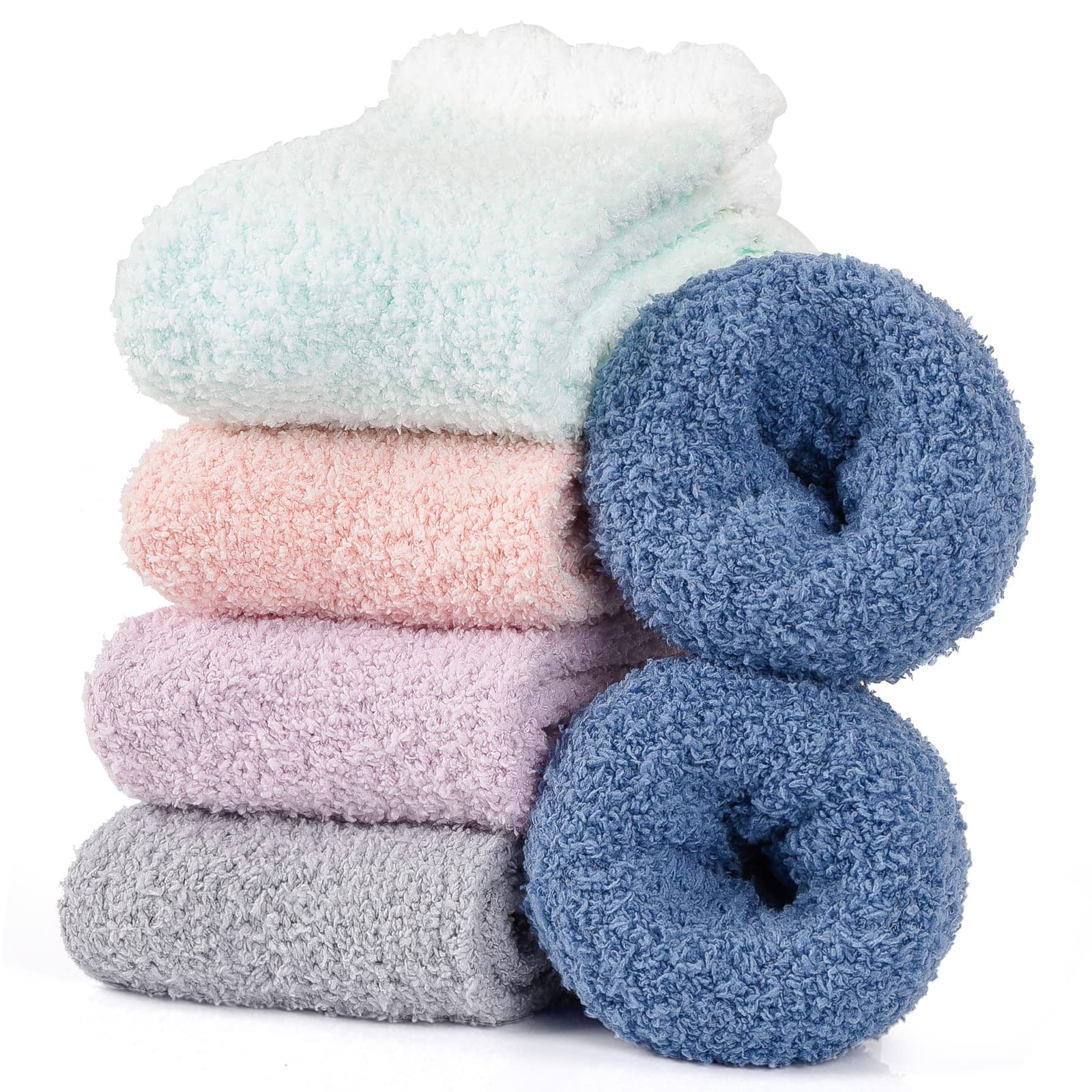 Hocerlu Chaussettes Chaudes Femme, Polaires Thermiques 5 Paires | Pilou Pilou, Douces, Épaisses Et Moelleuses, Taille EU 35-41, Idéales Pour L'Hiver Et La Maison