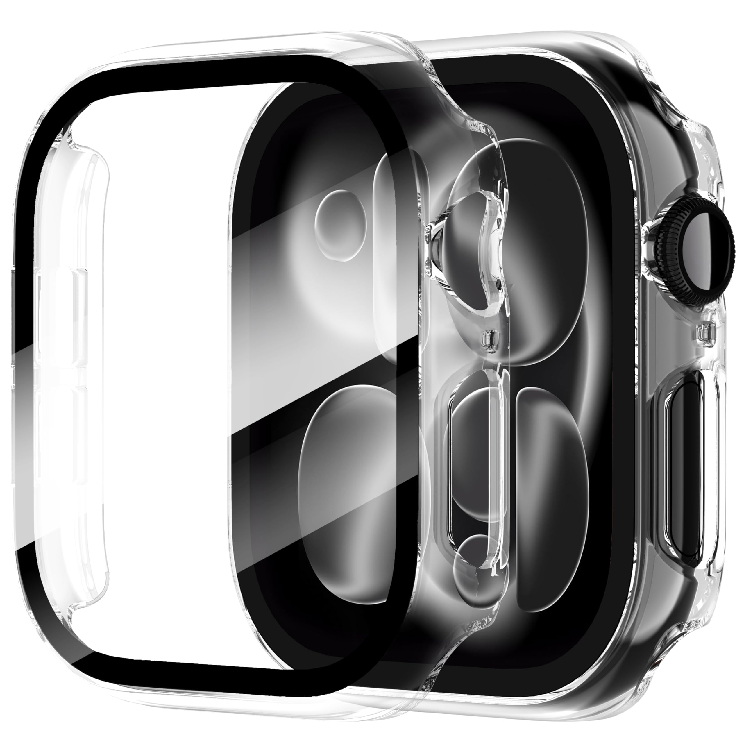 Diruite 2 Pièces Coque pour Apple Watch Series 11/10 42mm Protection Écran | Case Matériel PC Dur avec Verre Trempé 9H HD,Ultra-mince,Haute Sensibilité,Résistant aux Rayures,Transparent,S11/10-42mm