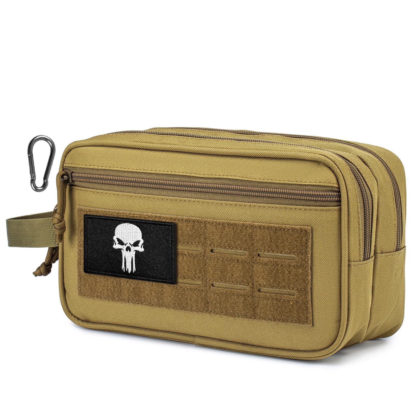 BAGZY Trousse de Toilette Homme Petite Pochette Tactique Militaire Accessoires Trousse de Secours Militaire Kit Rasage Homme Rangement Maquillage pour Camping, Fitness, Voyage, Sports Outdoor