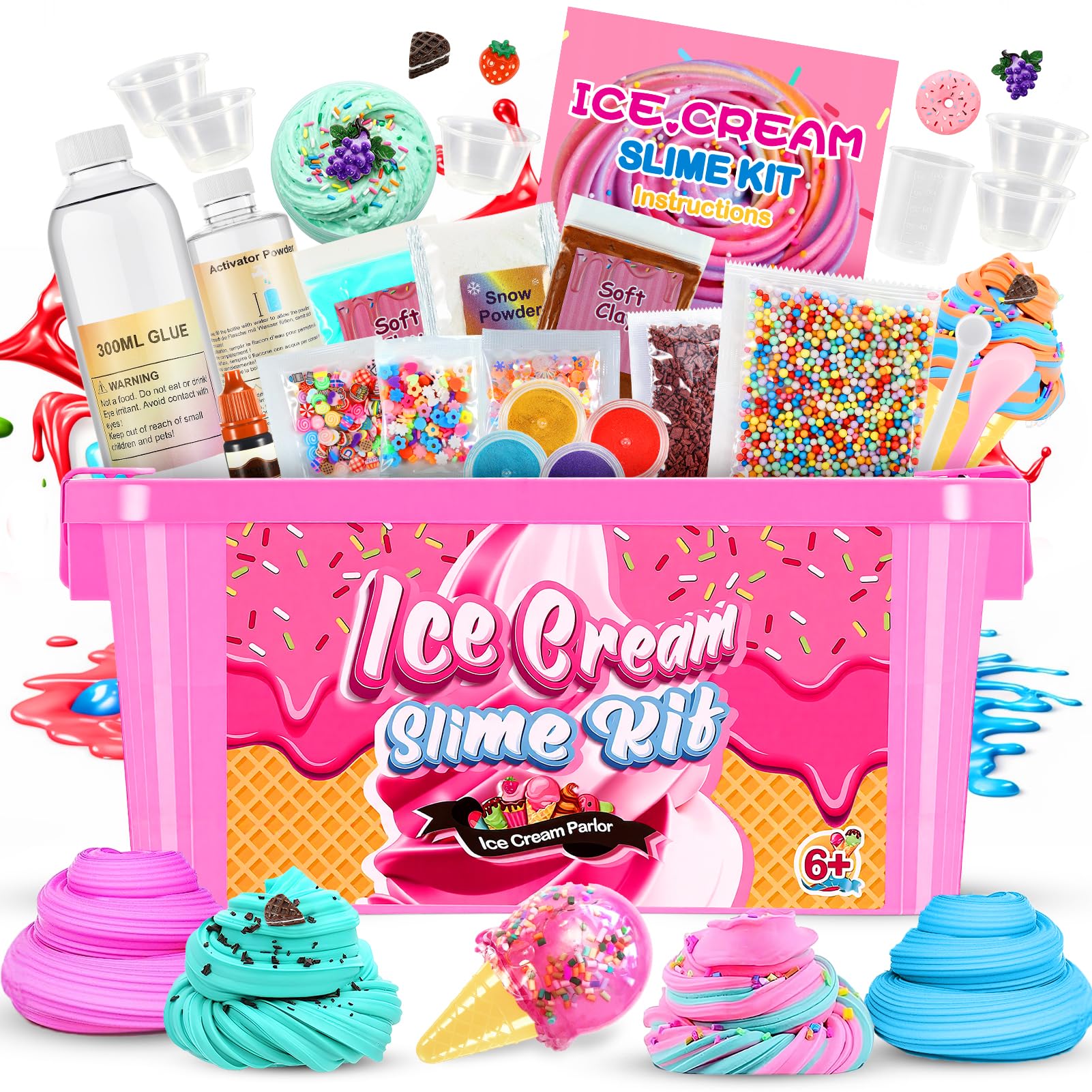 Adeokay Slime Enfant, Cadeau Fille 6 7 8 9 10 11 12 Ans Anniversaire Slime Fluffy Jouet Fille 6 7 8 9 10 Ans Slime Kits de Loisirs Créatifs Cadeau Garçon 6-12 Ans Activites Manuelles pour Enfants