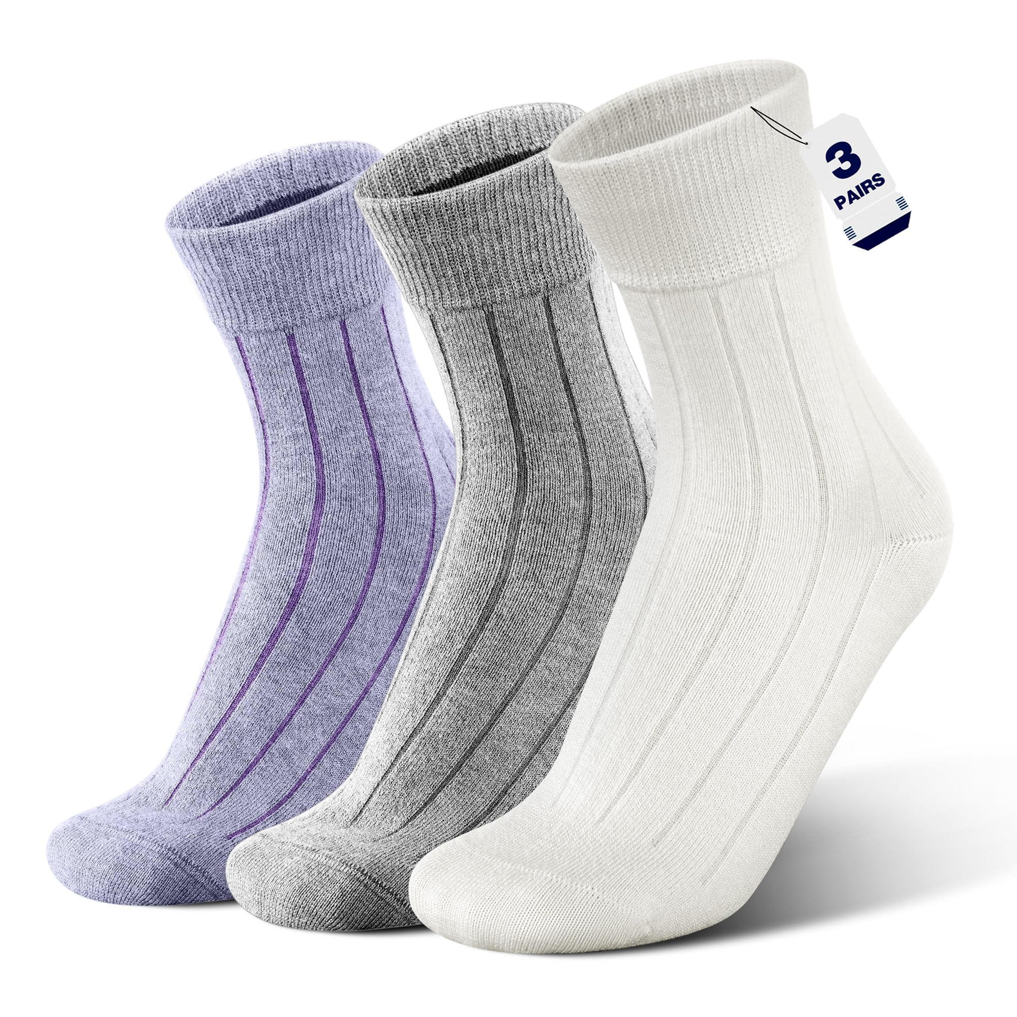 MAGISDU Chaussettes de Nuit Femme Alpaga, Douces Légères pour Lit | Chaussettes laine chaudes, bord large sans serrage, cadeau femme, pieds froids, automne hiver