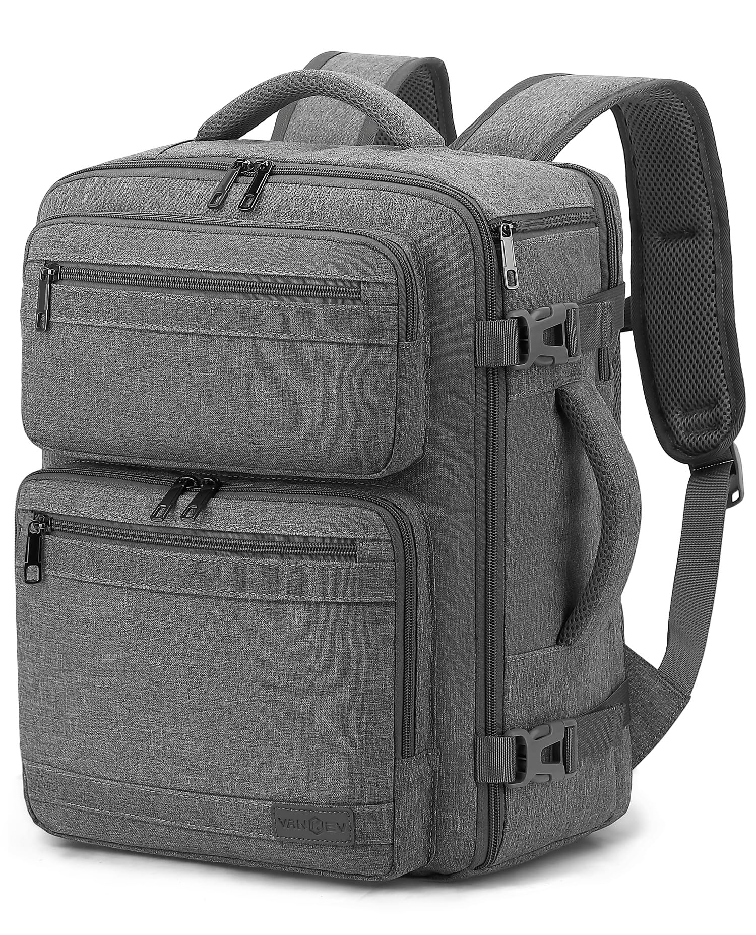 VANKEV easyJet British Airways Jet2 Sac à Dos Voyage Cabine Avion 45x36x20 | 32L, Bagage à Main Bagage Cabine pour Voyage Travail École, pour Ordinateur Portable 15,6 Pouces, Sac à Dos Casual, Gris