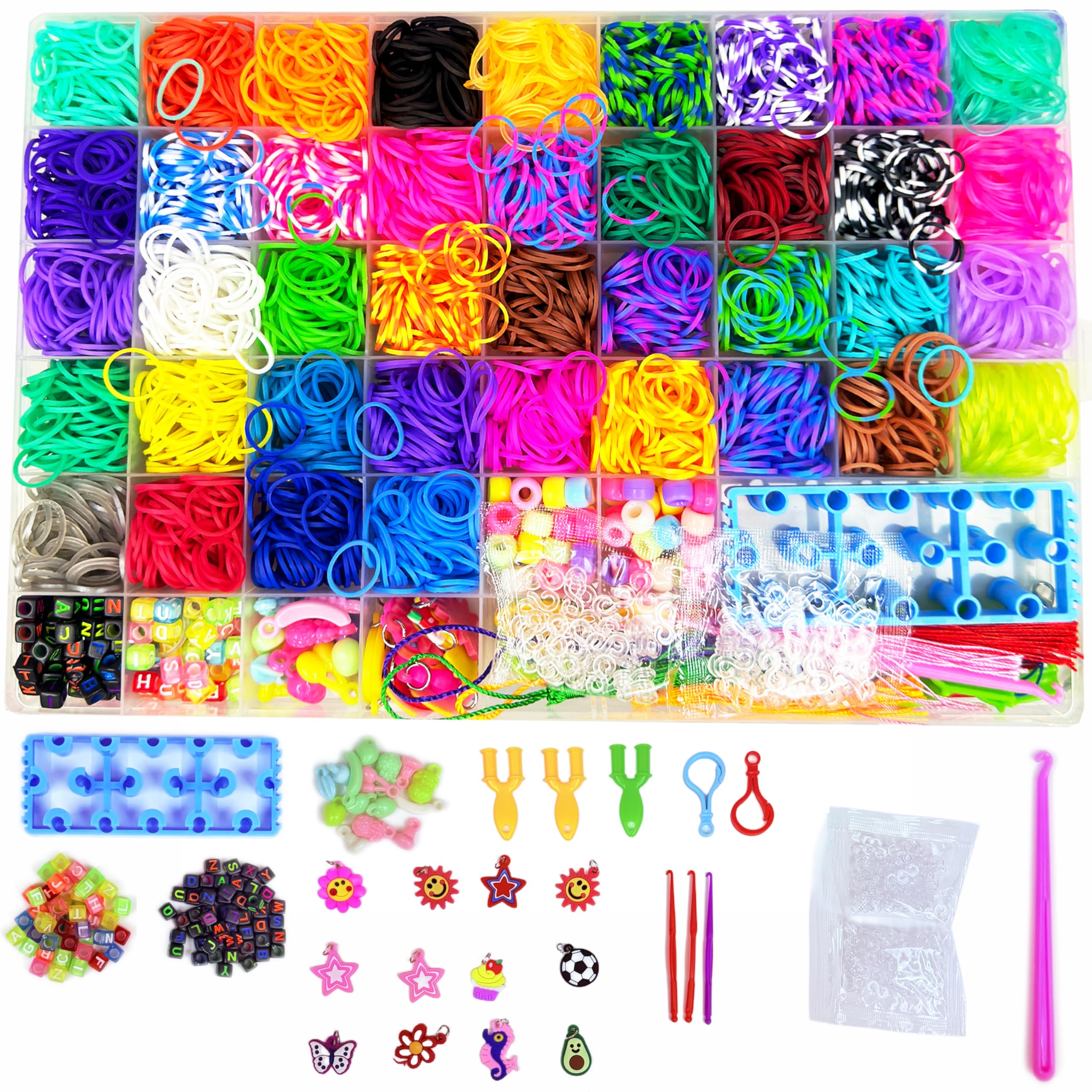 JcoGel 4000+ Elastique pour bracelet,loom bands,40 colors | ensemble de bandes de métier à tisser