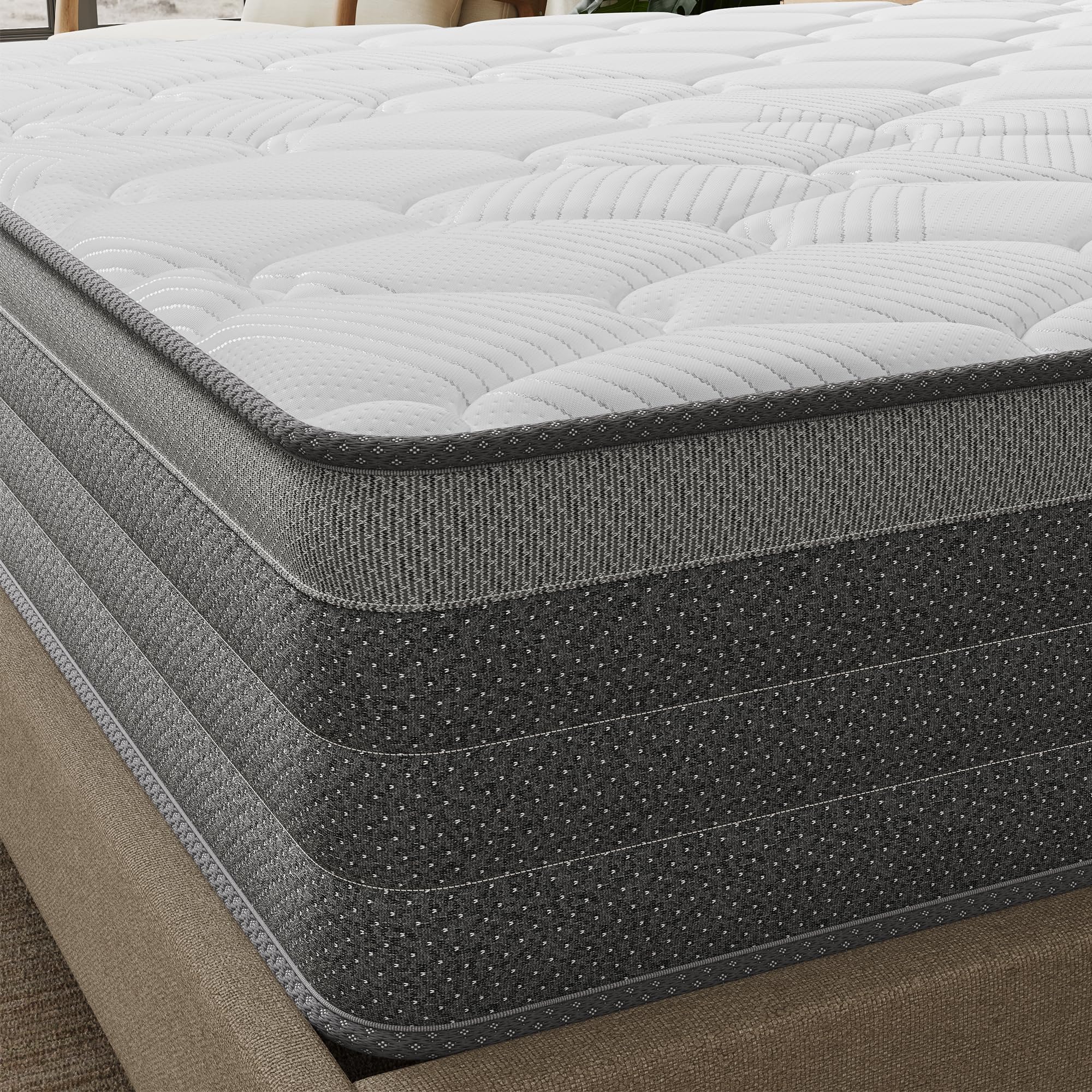 TXO Matelas 140x200 cm, Hybride confort ferme H3, surface antistatique | Épaisseur 25 cm Matelas à Ressorts ensachés avec mousse haute densité, tissu respirant, matériaux certifiés OEKO-TEX